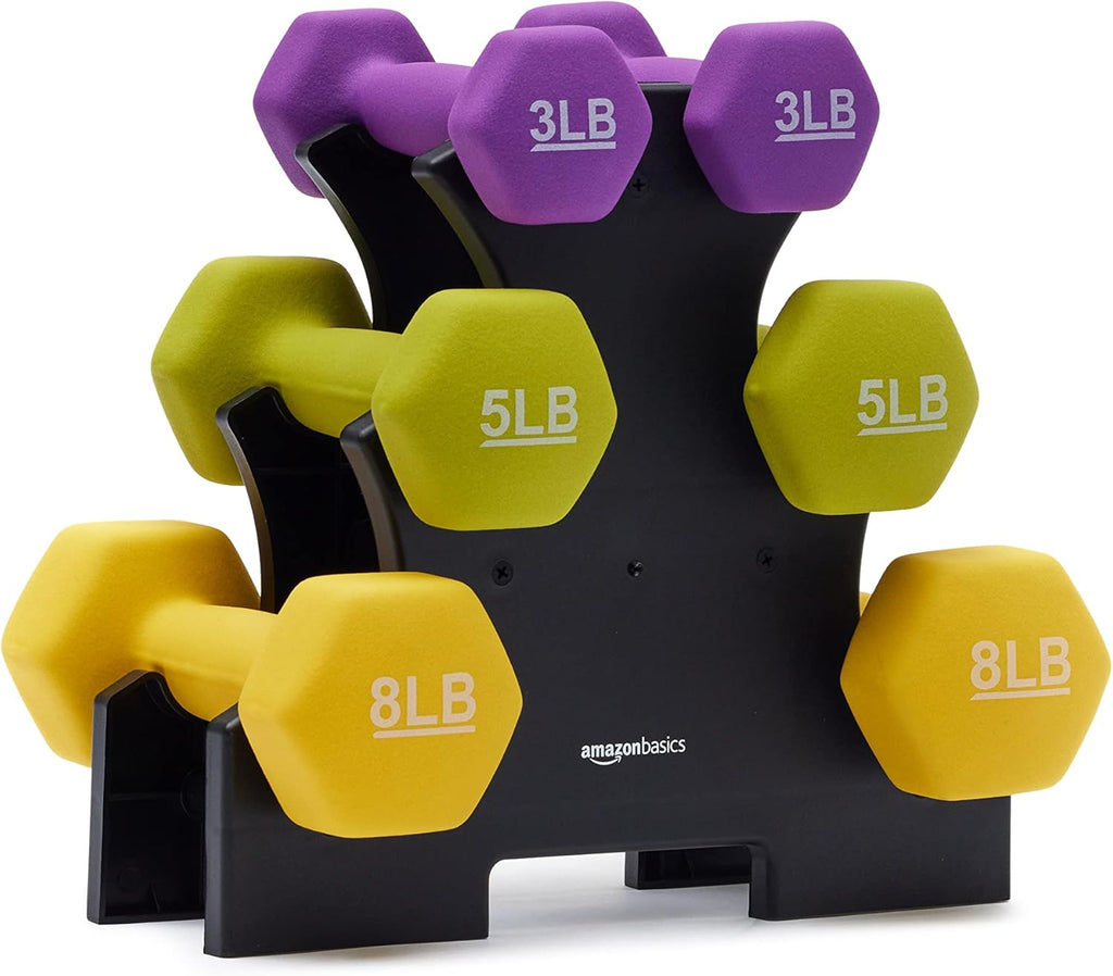 Basics Neoprene Dumbbell Hand Weights for Exercise and Muscle Toning