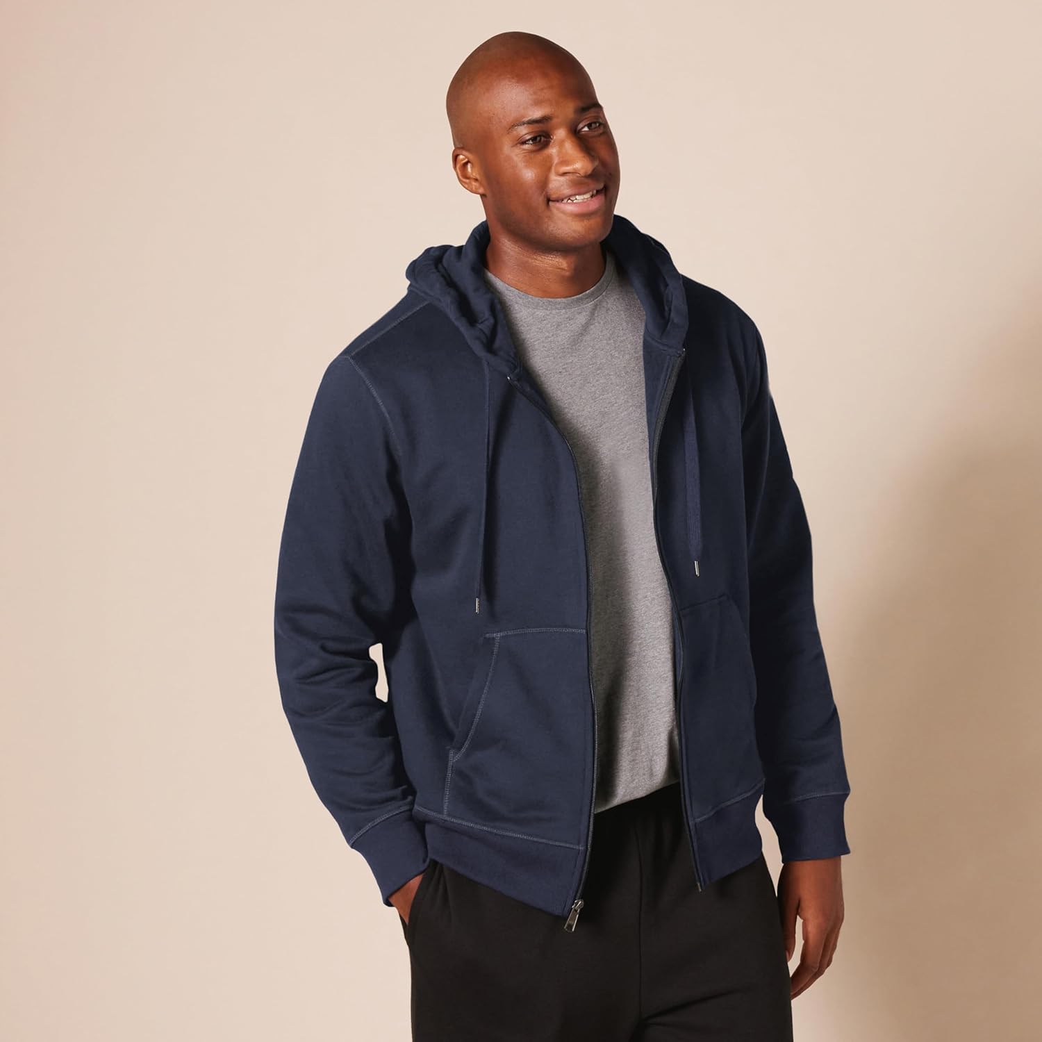 Essentials Men's Full-Zip Fleece Hoodie (Available in Big & Tall)