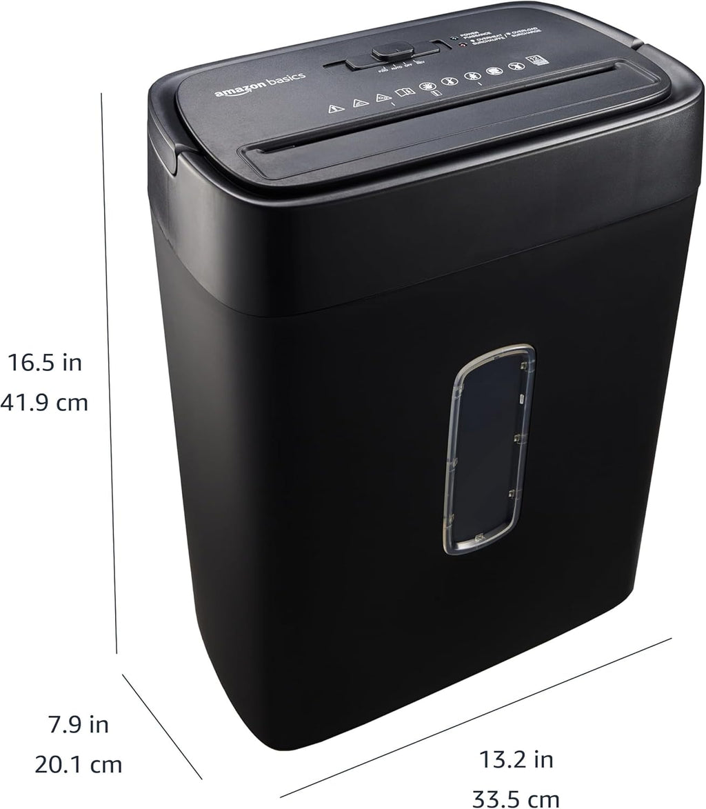 Basics 8-Sheet Cross Cut Paper Shredder and Credit Card Shredder - Black