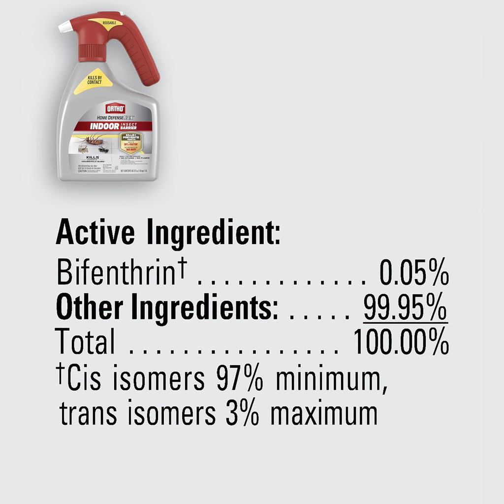 Ortho Home Defense Max Indoor Insect Barrier with Extended Reach Comfort Wand, Kills Ants, Roaches, Spiders, Fleas and Ticks, 1 gal.