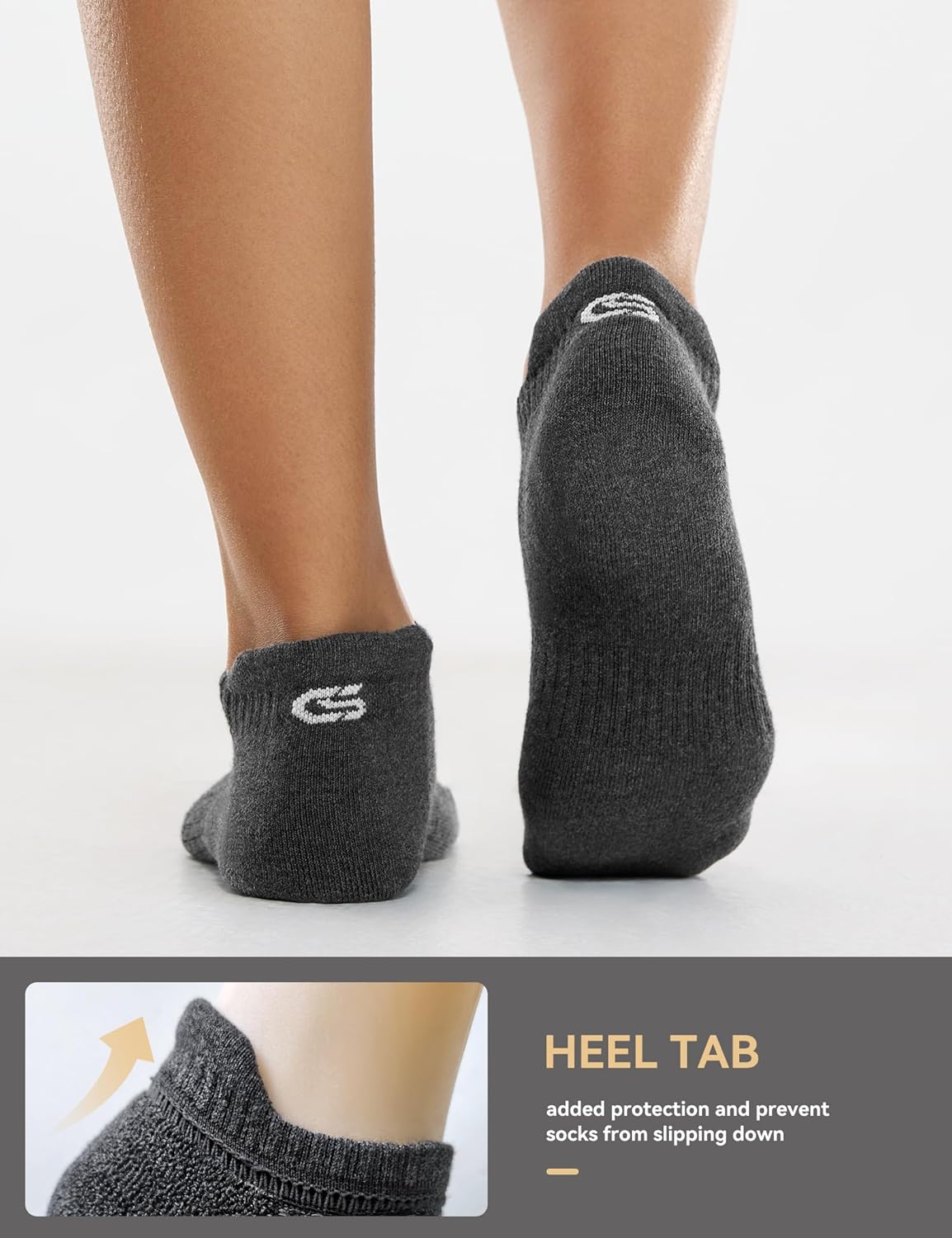 CS CELERSPORT 6 Pairs Ankle Athletic Running Socks Low Cut Sports Tab Socks for Men and Women