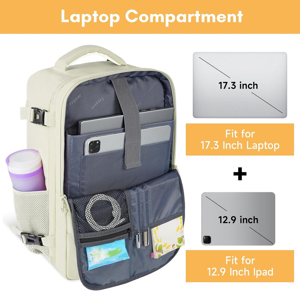 Taygeer Travel Backpack for Women, Carry On Backpack with USB Charging Port & Shoe Pouch, TSA 15.6inch Laptop Mochila Flight Approved, Nurse Bag Casual Daypack for Weekender Business Hiking, Pink