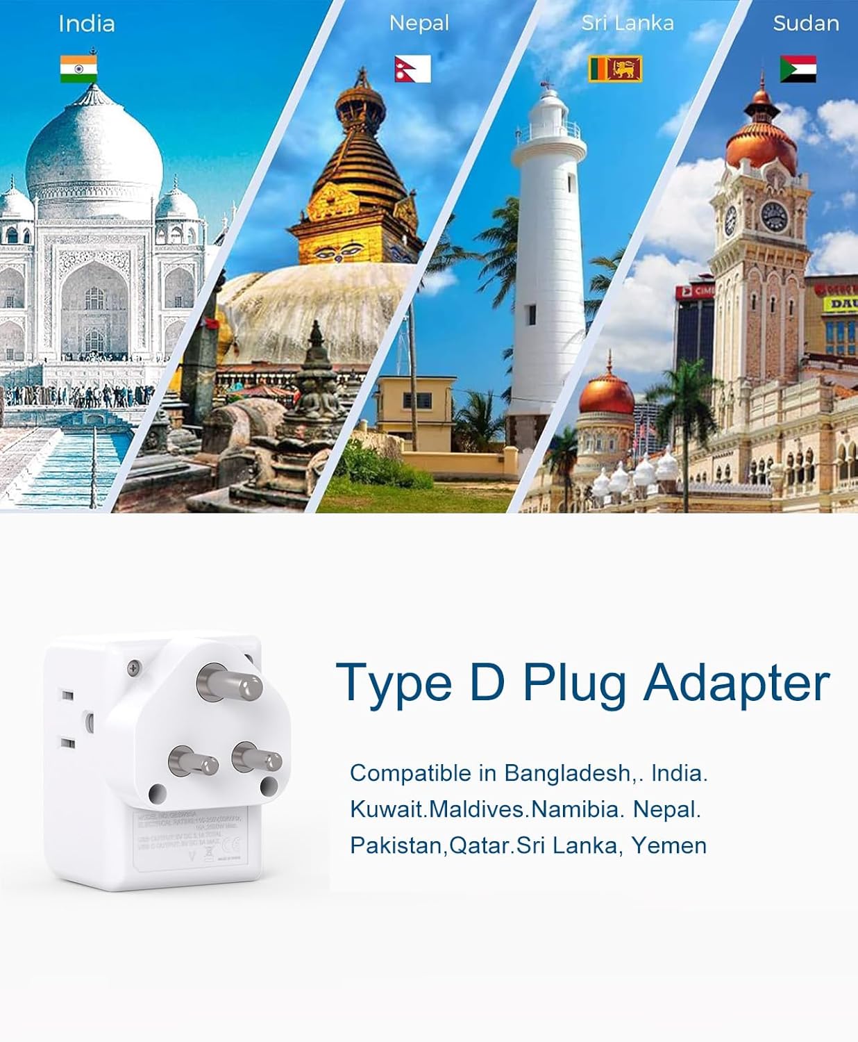 2 Pack European Travel Plug Adapter, International Power Plug Adapter with 3 Outlets 3 USB Charging Ports(1 USB C), Type C Plug Adapter Travel Essentials to Most Europe EU Spain Italy France Germany