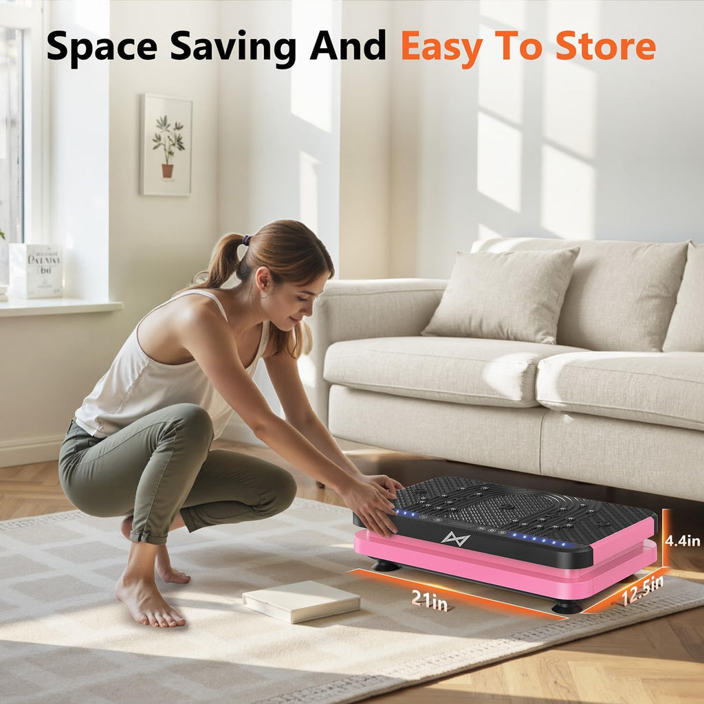 AXV Vibration Plate Fitness Platform Exercise Machine Vibrating Shaking Full Body Shaker Workout Vibrate Stand Shake Board Sport Gym for Weight Loss Fat Burner for Women Men