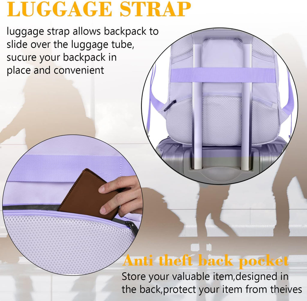 MATEIN Travel Laptop Backpack, Business Anti Theft Slim Sturdy Laptops Backpack with USB Charging Port, Water Resistant College School Computer Bag Gift for Men & Women Fits 15.6 Inch Notebook, Grey