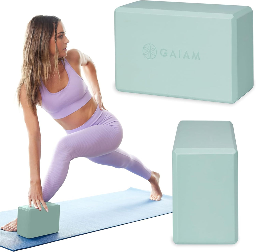 Gaiam Yoga Block - Supportive Latex-Free Eva Foam - Soft Non-Slip Surface with Beveled Edges for Yoga, Pilates, Meditation - Yoga Accessories for Stability, Balance, Deepen Stretches