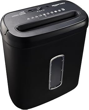 Basics 8-Sheet Cross Cut Paper Shredder and Credit Card Shredder - Black