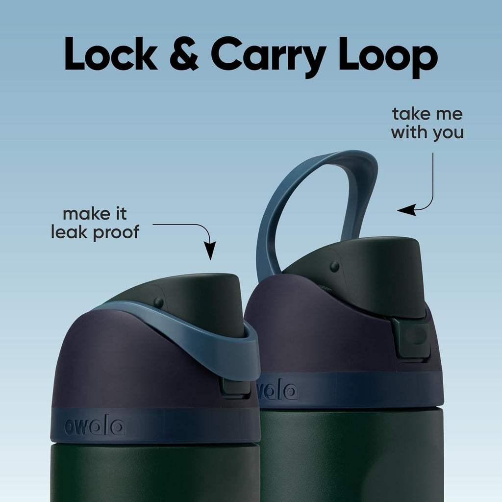 Owala FreeSip Insulated Stainless Steel Water Bottle with Straw, BPA-Free Sports Water Bottle, Great for Travel, 24 Oz, Denim