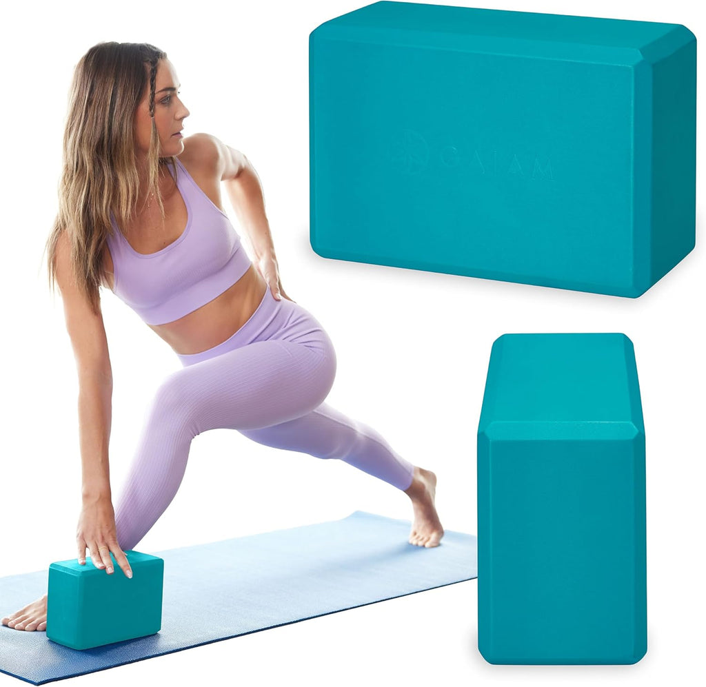 Gaiam Yoga Block - Supportive Latex-Free Eva Foam - Soft Non-Slip Surface with Beveled Edges for Yoga, Pilates, Meditation - Yoga Accessories for Stability, Balance, Deepen Stretches
