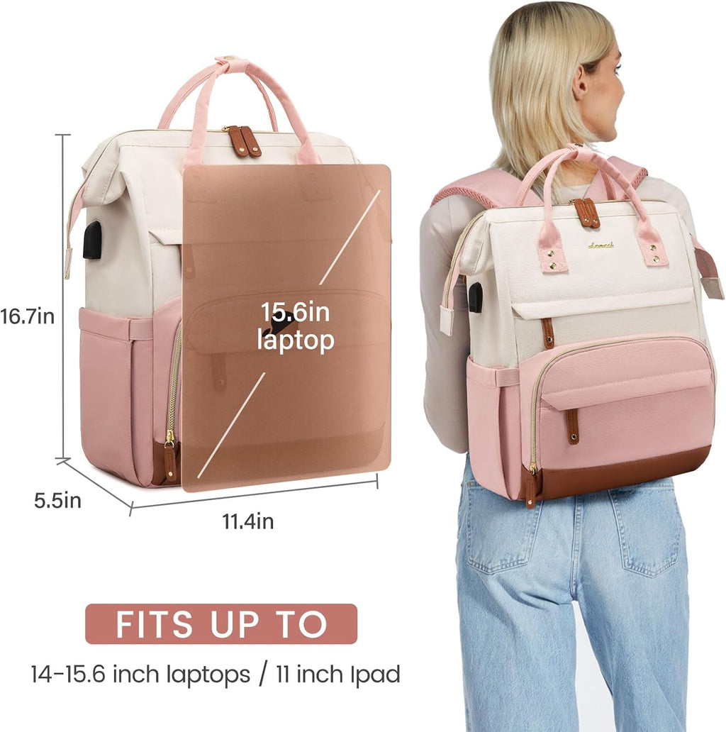 LOVEVOOK Laptop Backpack for Women, 15.6 Inch Work Business Backpacks Purse With Large Capacity, Waterproof Nurse Bag College Bookbag for School, Waterproof Casual Daypack for Travel