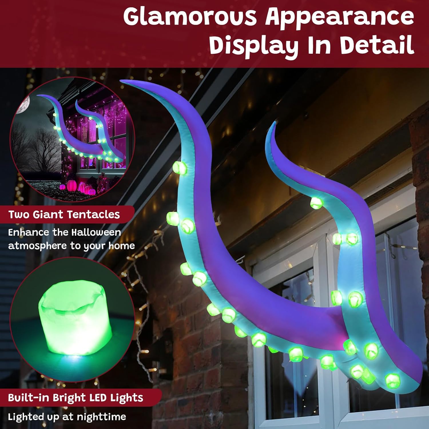 8FT Halloween Inflatables Spider Outdoor Decorations for Yard, Giant Blow up Green Spider with Rotating Fire Flame Light, Large Spooky Spider Props for Halloween Party Garden Lawn House Holiday Decor