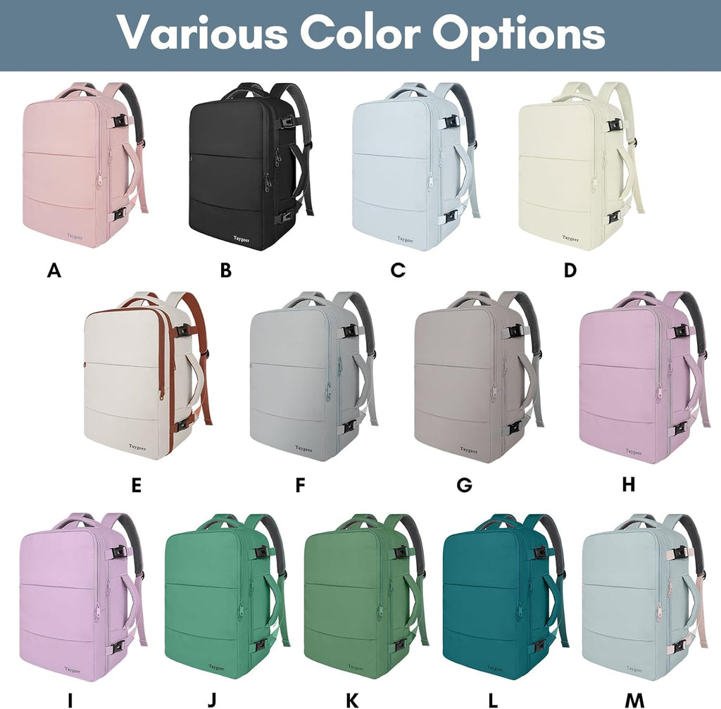 Taygeer Travel Backpack for Women, Carry On Backpack with USB Charging Port & Shoe Pouch, TSA 15.6inch Laptop Mochila Flight Approved, Nurse Bag Casual Daypack for Weekender Business Hiking, Pink