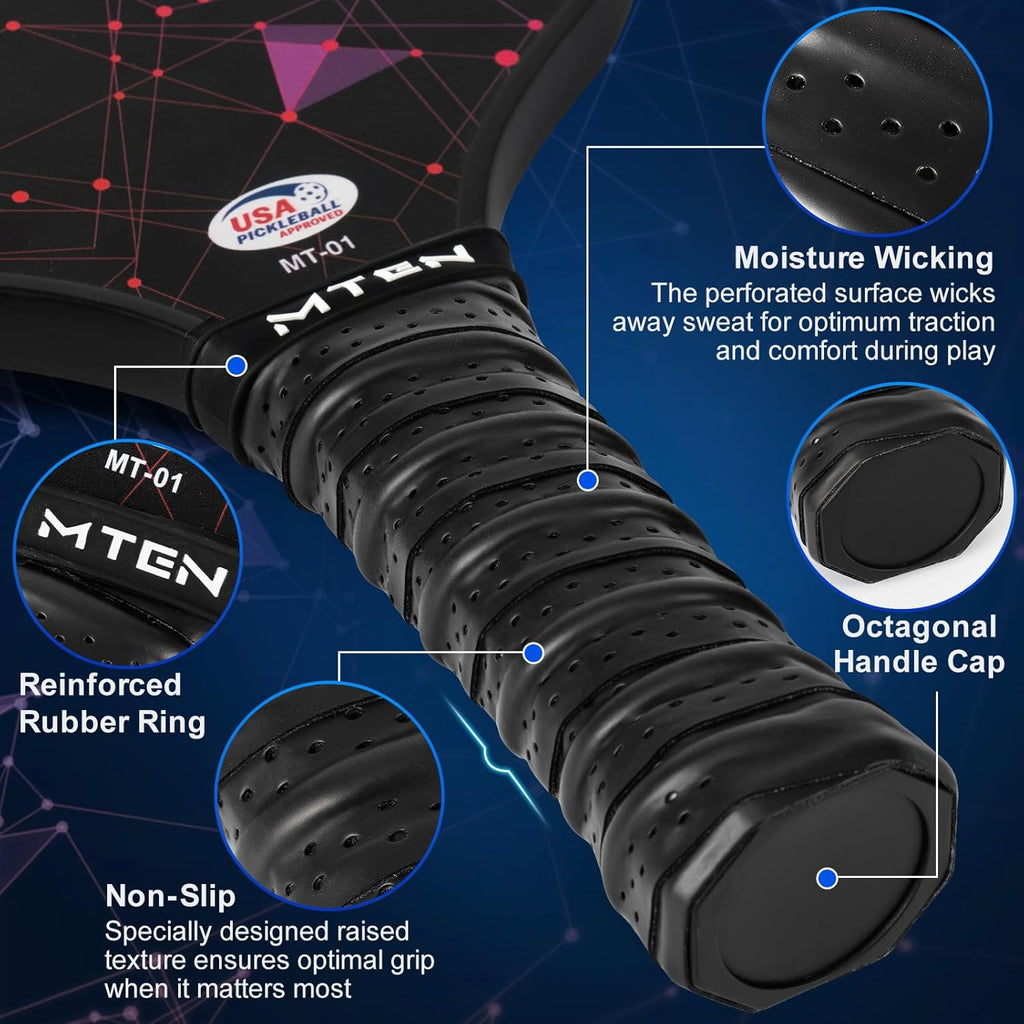 Pickleball Paddles, USAPA Approved Fiberglass Surface Pickleball Set with Pickleball Rackets, Pickleball Paddles Set for Men Women