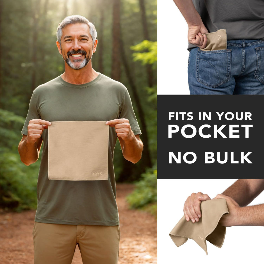 Sweat Absorbing Handkerchiefs - The Original Pocket-Sized Sweat Towels - Quick-Dry Microfiber Sweat Rags for Face, Hands, & Body - Men & Women - Gym, Sports, and Work (Black: 5 Pack)