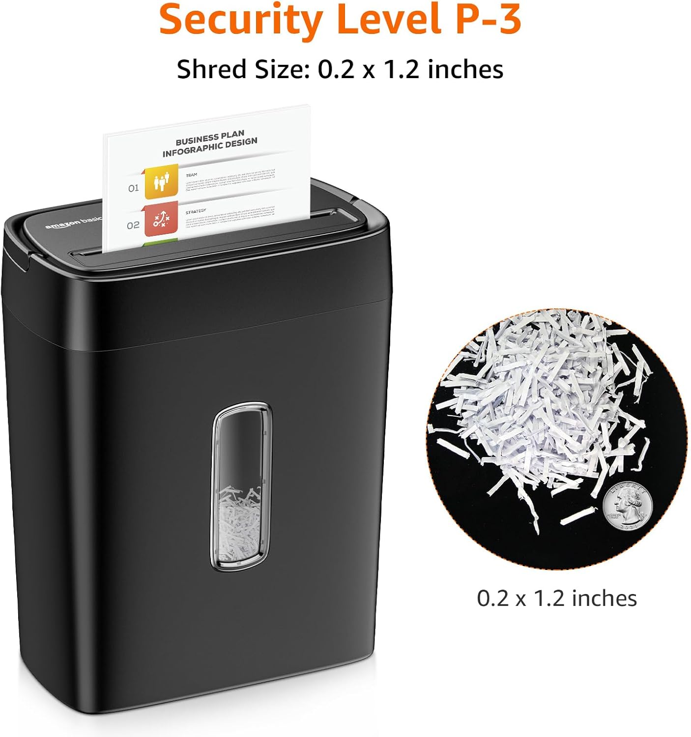 Basics 8-Sheet Cross Cut Paper Shredder and Credit Card Shredder - Black