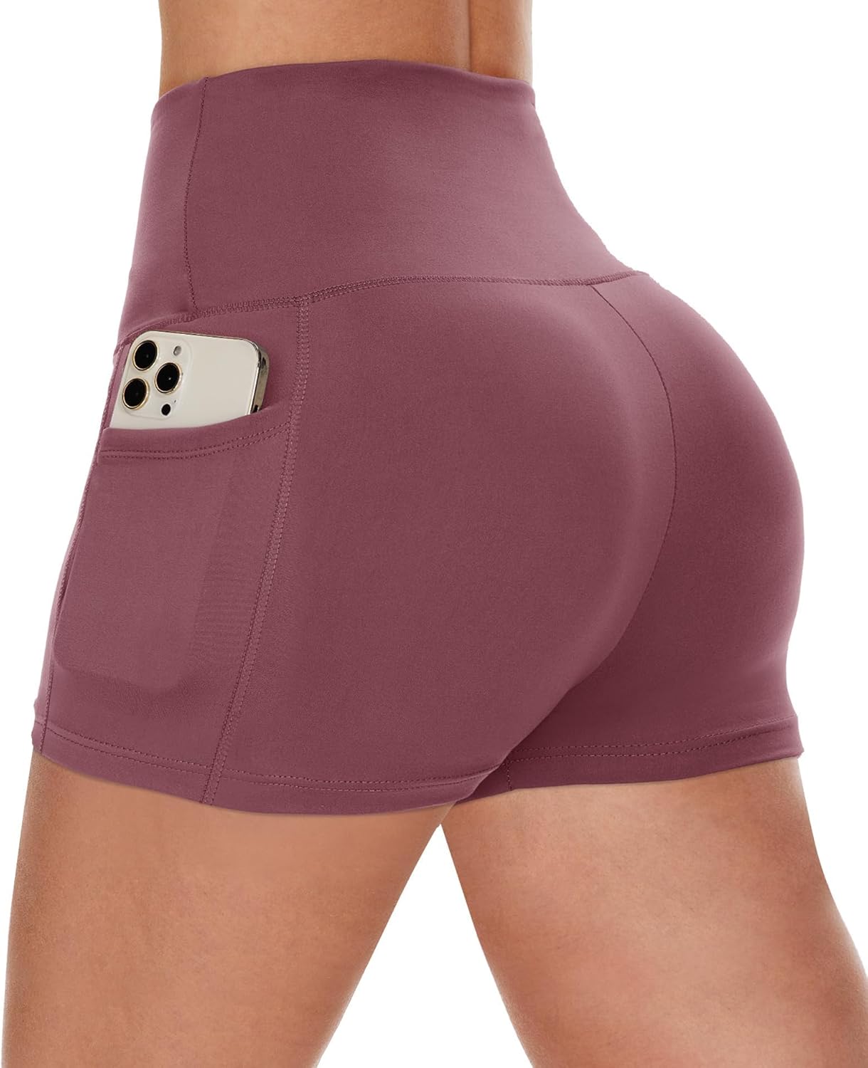 CAMPSNAIL Biker Shorts Women with Pockets - 3"/5"/8" High Waisted Workout Spandex Tummy Control Gym Running Yoga Shorts