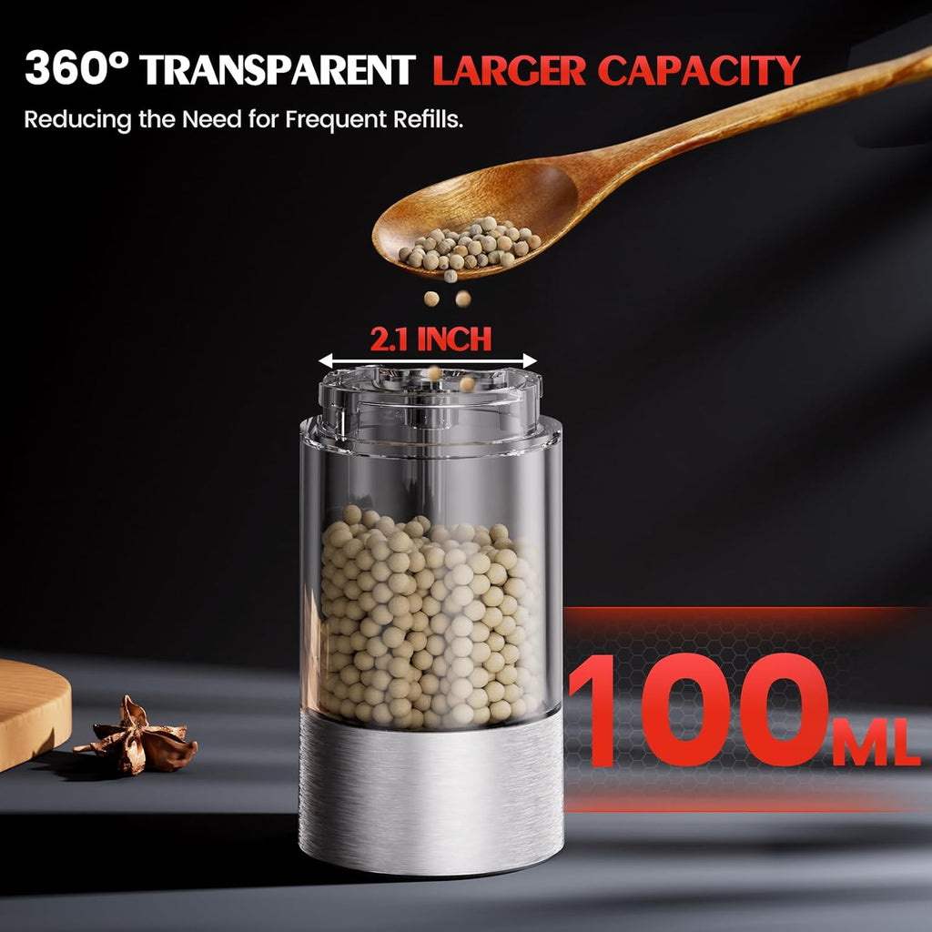 Electric Salt and Pepper Grinder Set Automatic Battery Pepper Mill Shakers Adjustable Coarseness Upgraded Larger Capacity with Led Home and Kitchen Appliances for New House Warming Gifts