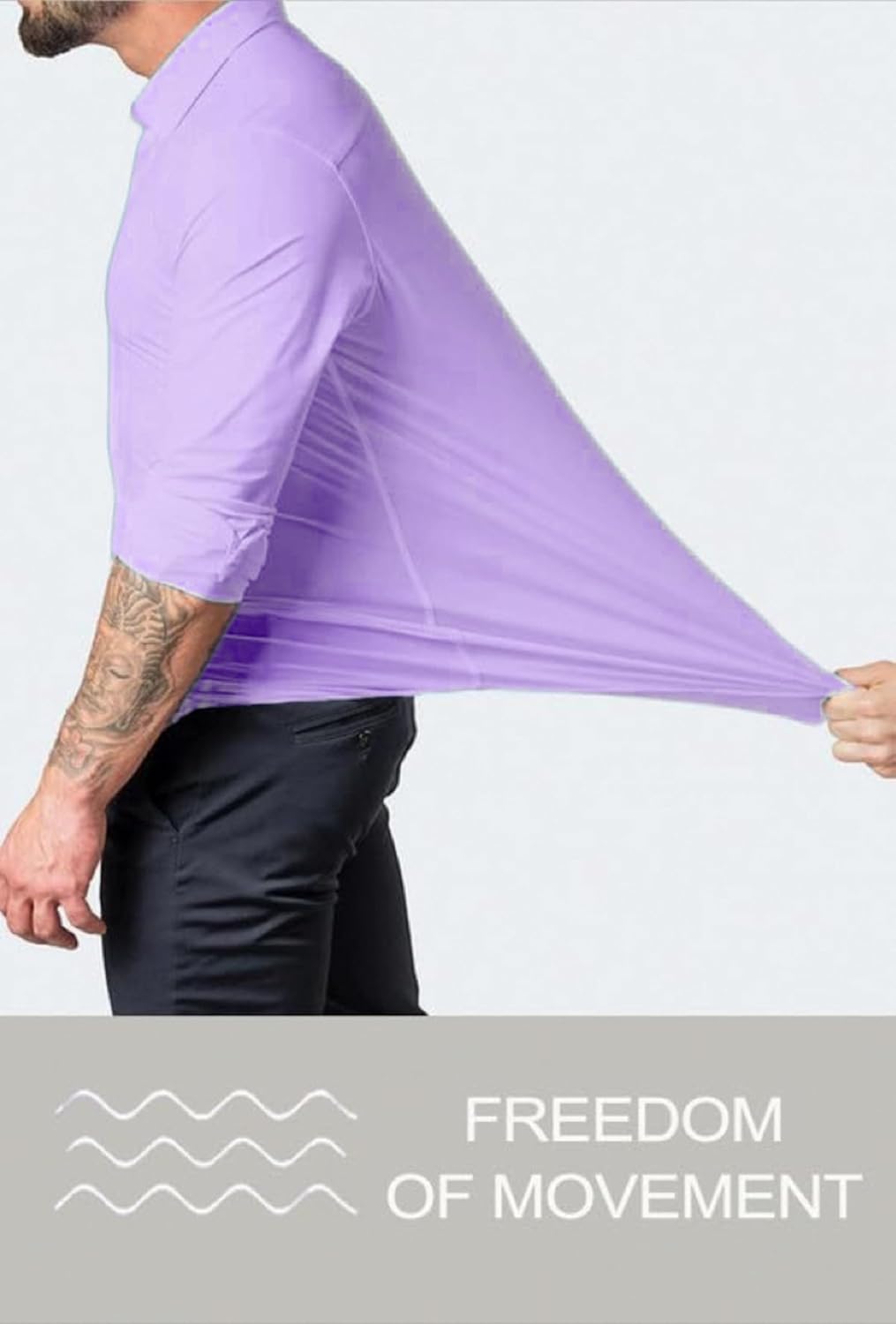 BEILU Stretch Mens Slim Fit Dress Shirts Formal Long Sleeve Button Down Shirts