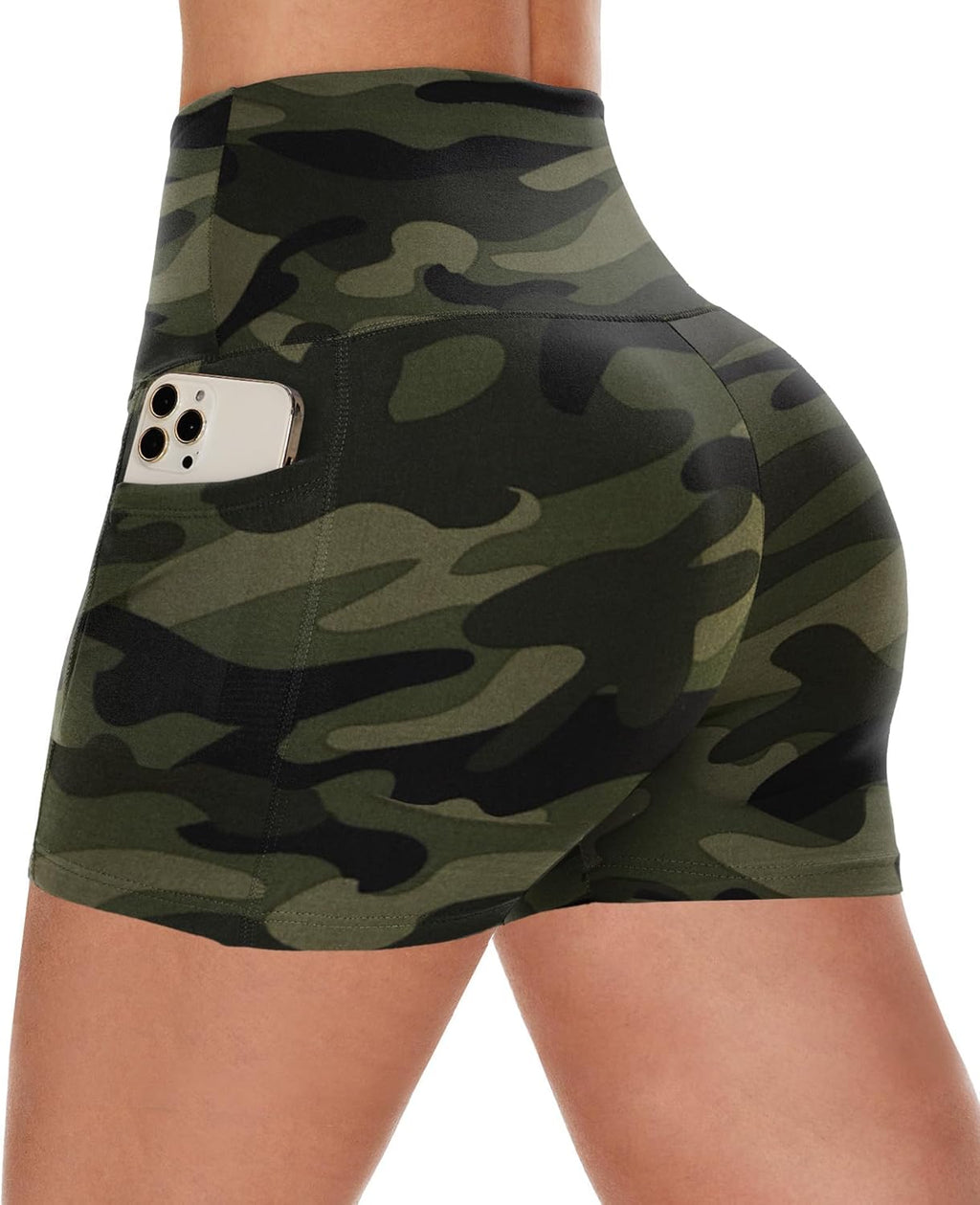 CAMPSNAIL Biker Shorts Women with Pockets - 3"/5"/8" High Waisted Workout Spandex Tummy Control Gym Running Yoga Shorts