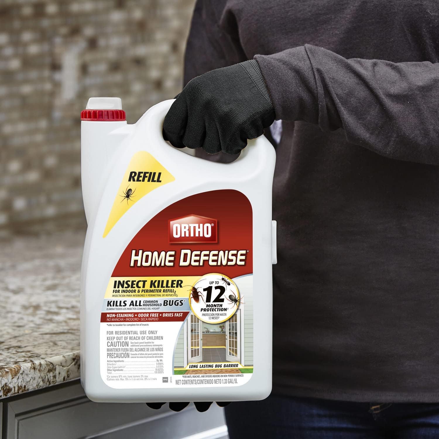 Ortho Home Defense Insect Killer for Indoor and Perimeter2 with Comfort Wand, Controls Ants, Roaches, Spiders and More, 1.33 gal