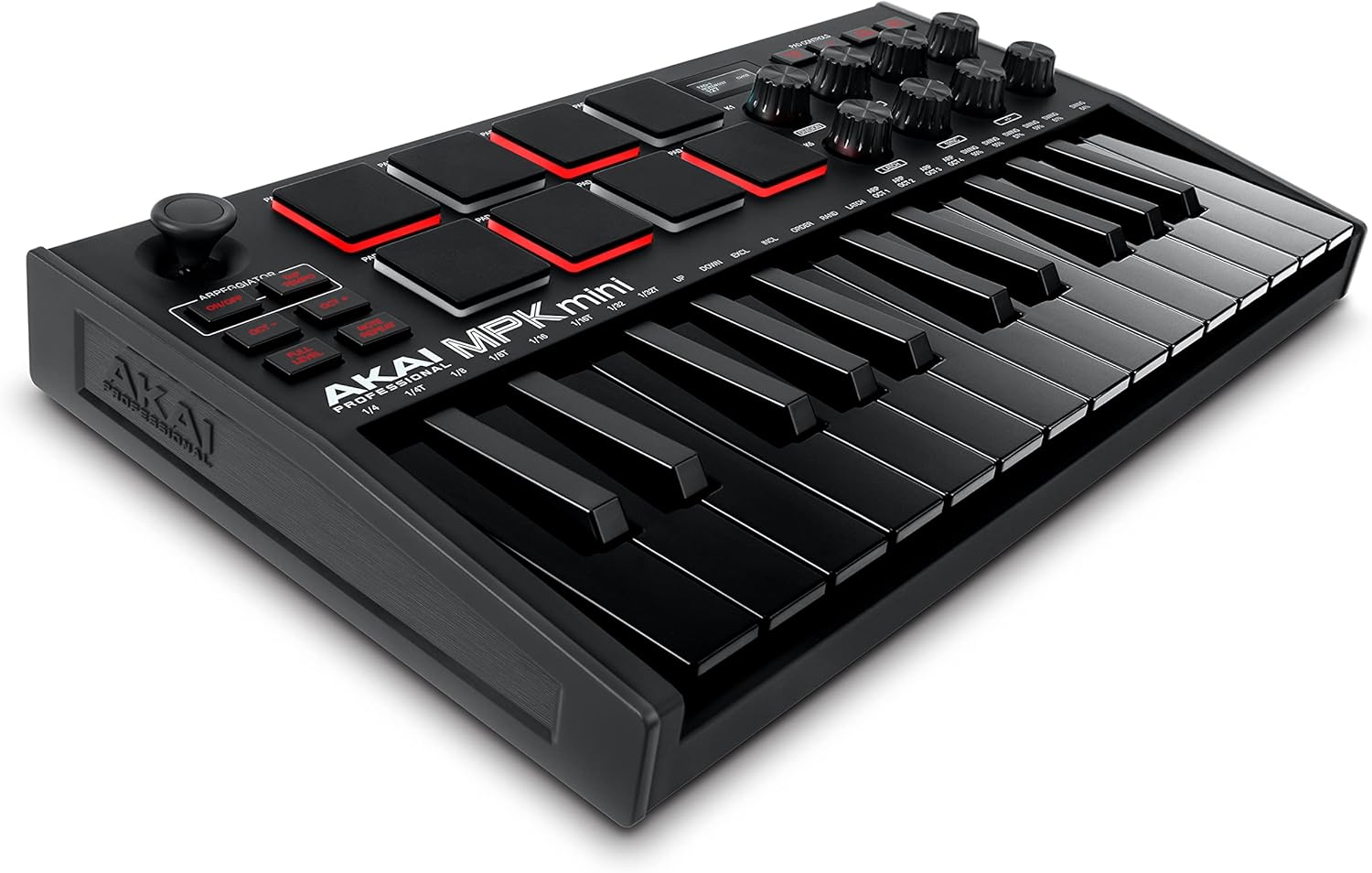 Akai Professional MPK Mini MK3 - 25 Key USB MIDI Keyboard Controller With 8 Backlit Drum Pads, 8 Knobs, Music Production Software and Native Instruments Sound Package (NKS Integration)