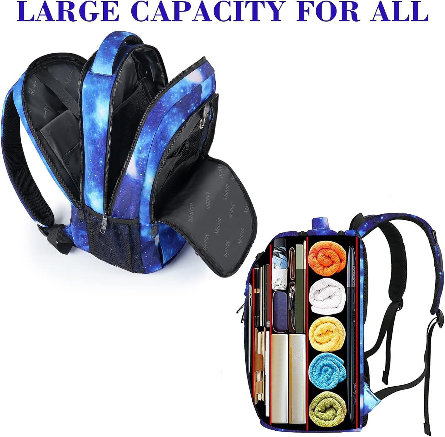 MATEIN Travel Laptop Backpack, Business Anti Theft Slim Sturdy Laptops Backpack with USB Charging Port, Water Resistant College School Computer Bag Gift for Men & Women Fits 15.6 Inch Notebook, Grey