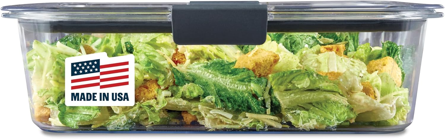 Rubbermaid Brilliance Food Storage Containers BPA Free Airtight Lids Ideal for Lunch Meal Prep & Leftovers Set of 5 (3.2 Cup)