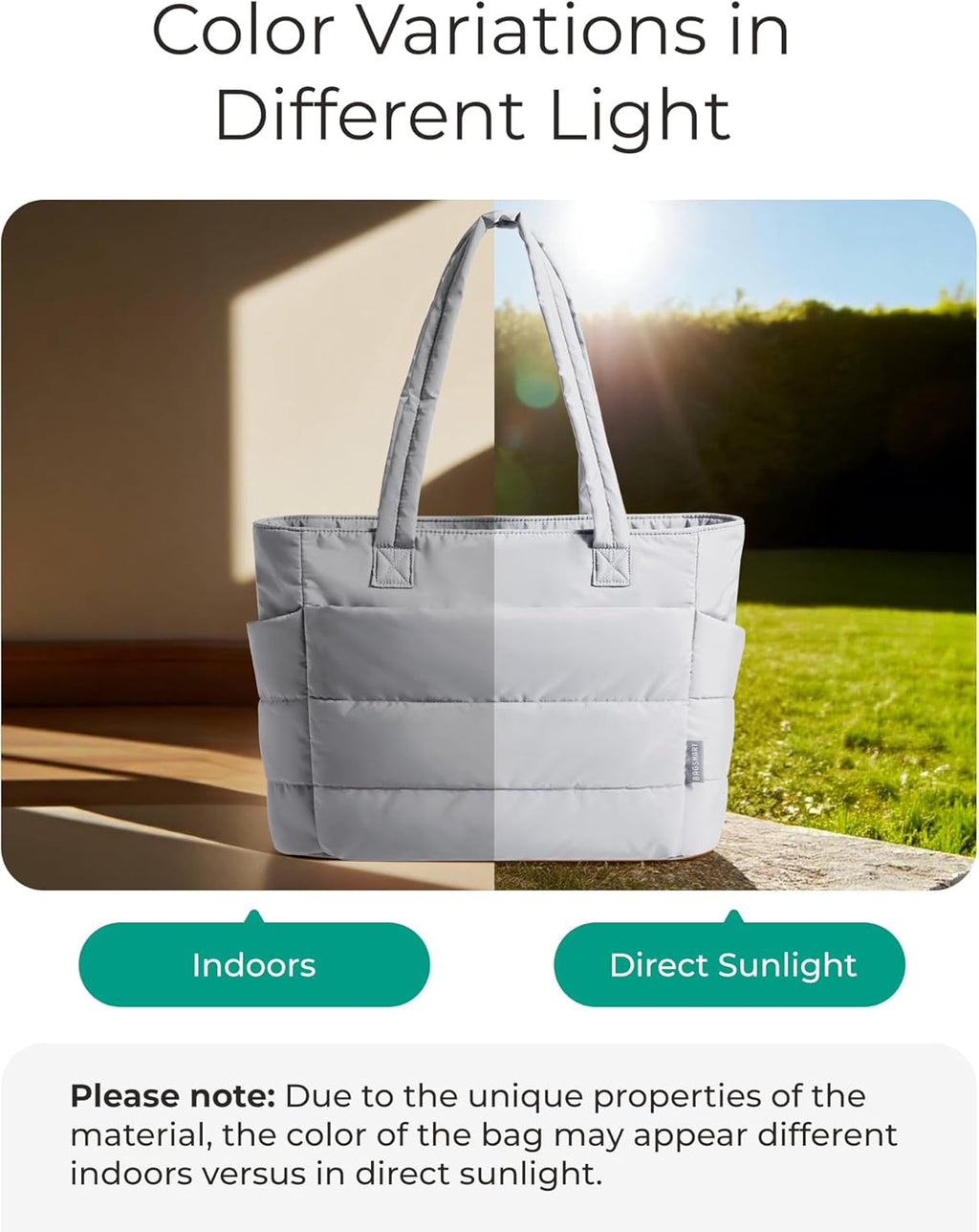 BAGSMART Tote Bag for Women, Lightweight Puffy Tote Bag with Compartments Shoulder Bag Handbag for Travel, Work, Gym