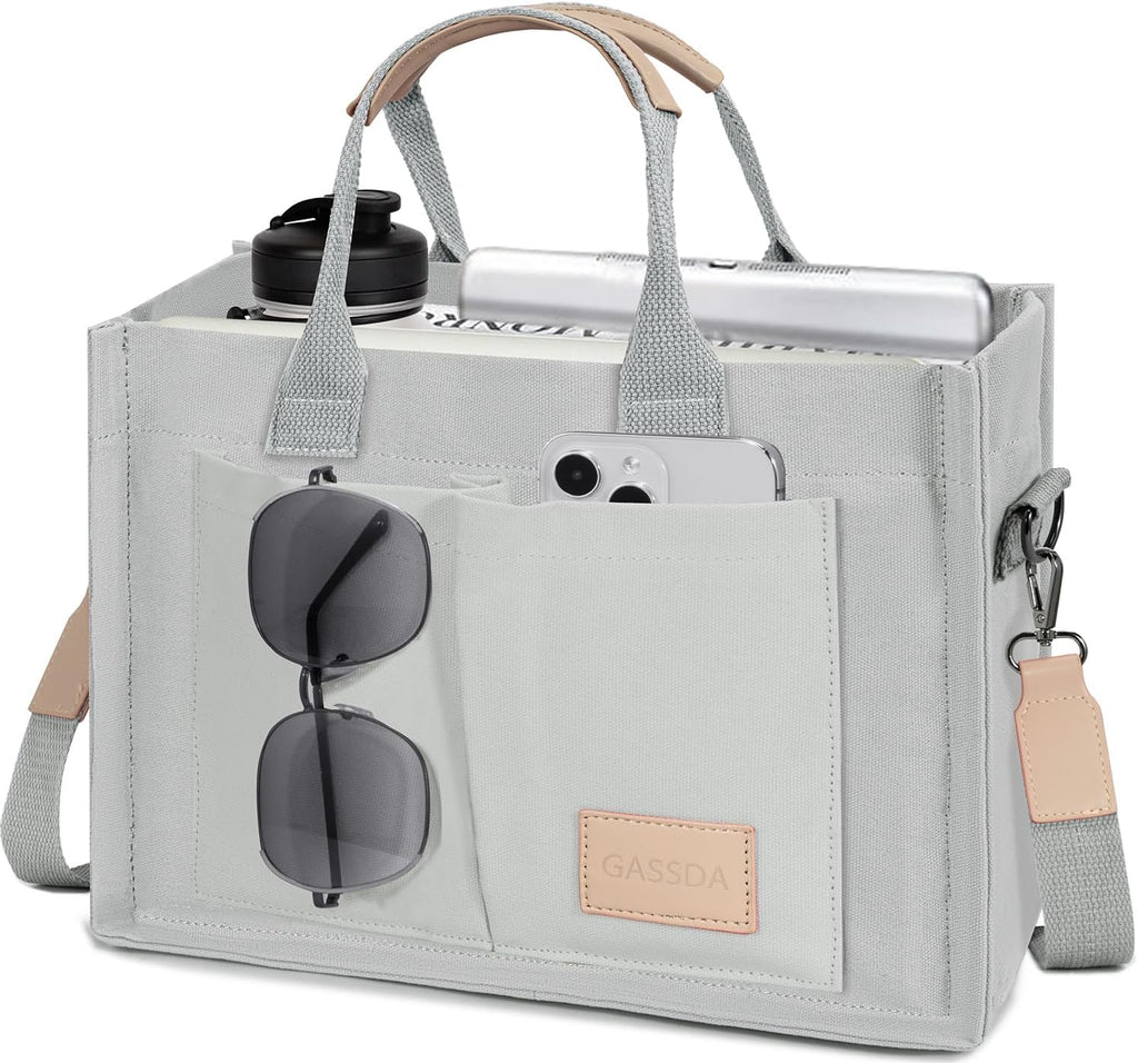 Tote Bags for Women Canvas Tote Purse Crossbody with Pockets Top Handle Shoulder Satchel Bag for Women