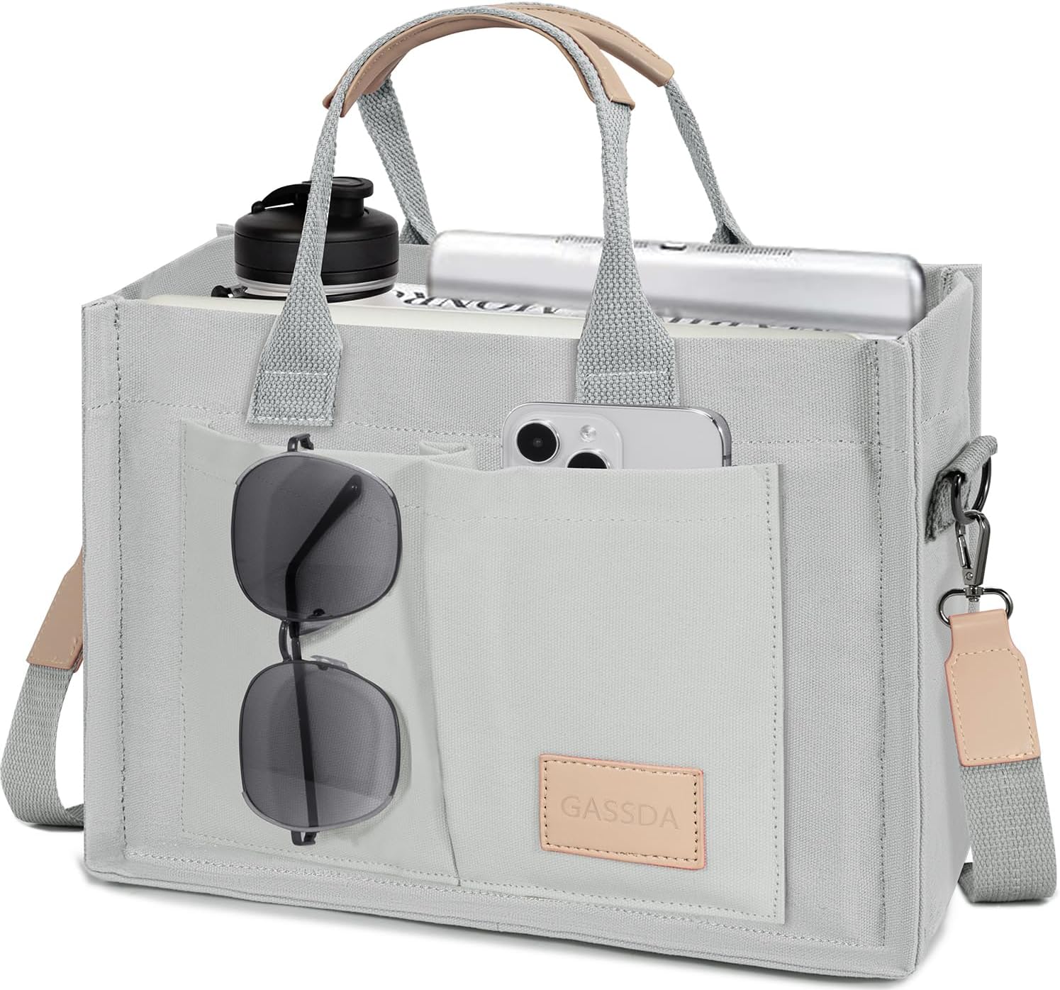 Tote Bags for Women Canvas Tote Purse Crossbody with Pockets Top Handle Shoulder Satchel Bag for Women