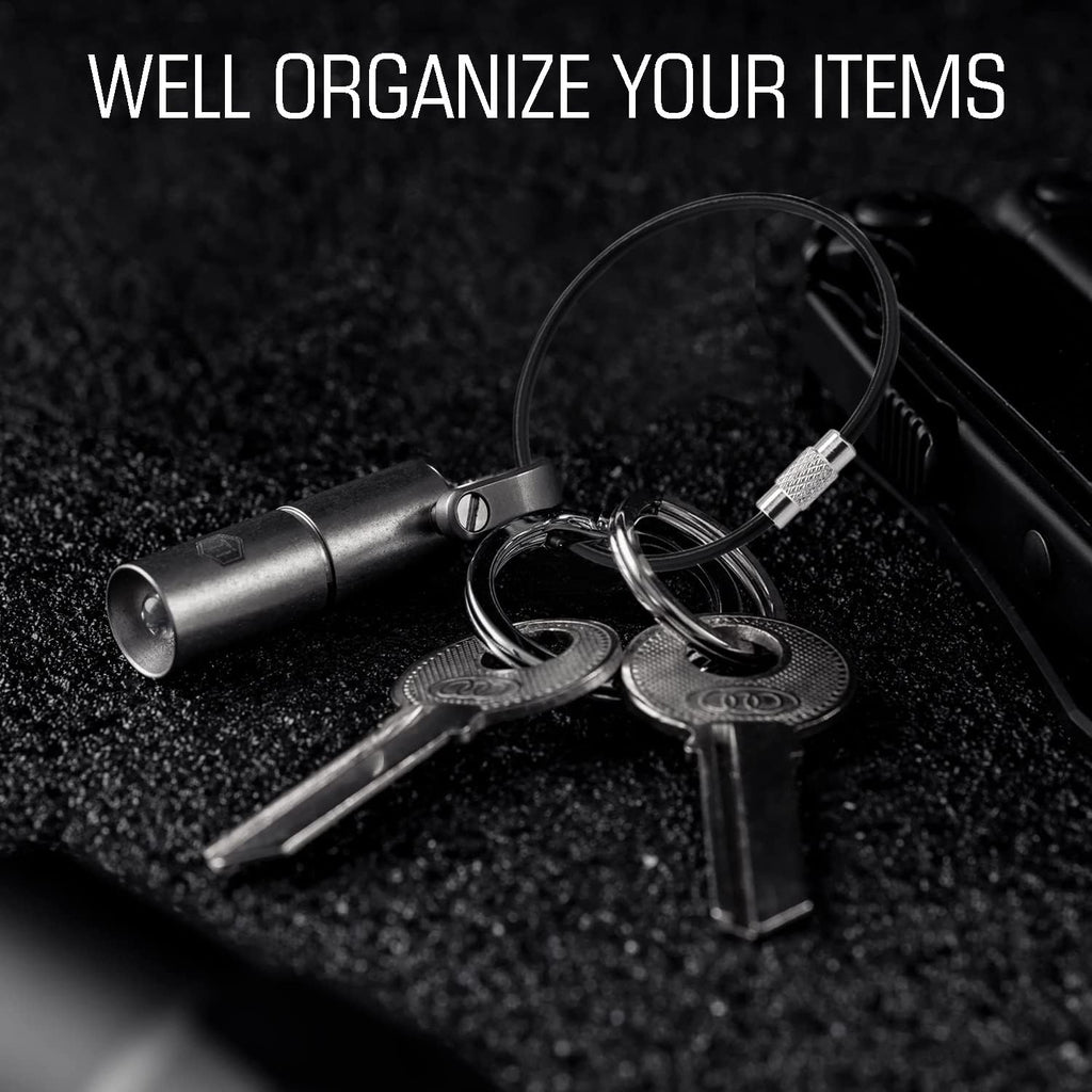 CooBigo 16 Pack Stainless Steel Loops 2mm Coated Wire Keychain Cable Large Keyrings 6 inch Key Chain for Luggage Tags, Key Tags, Keyrings, Kitchen utensils, Duster-Assorted Colors