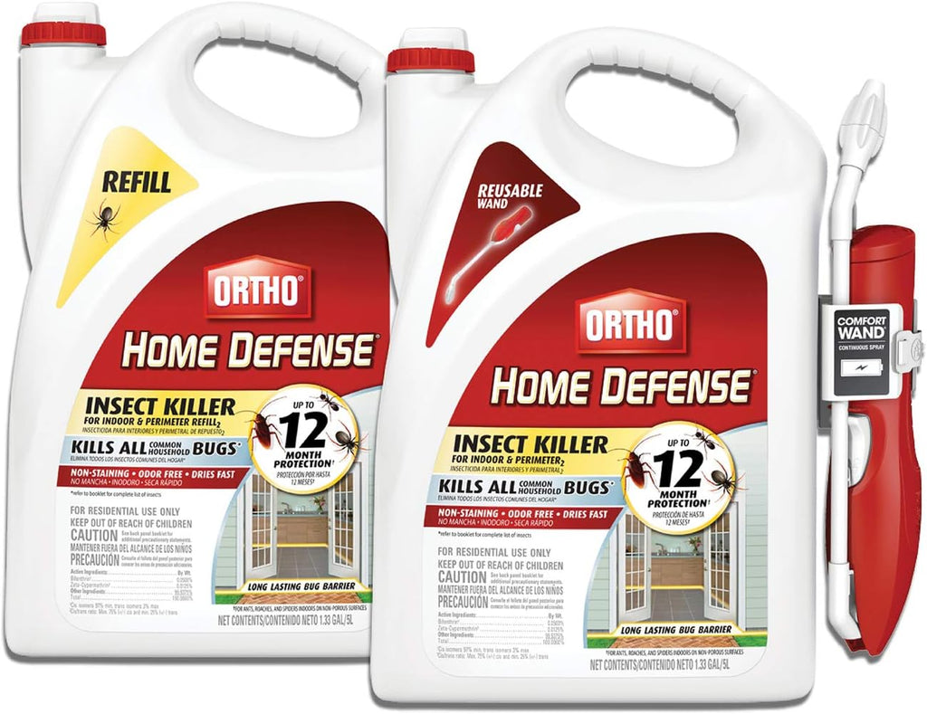 Ortho Home Defense Insect Killer for Indoor and Perimeter2 with Comfort Wand, Controls Ants, Roaches, Spiders and More, 1.33 gal