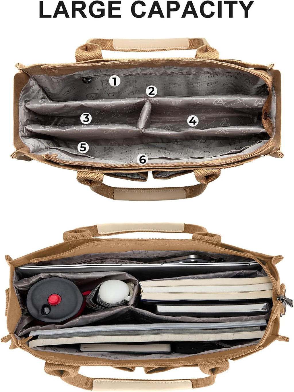 Tote Bags for Women Canvas Tote Purse Crossbody with Pockets Top Handle Shoulder Satchel Bag for Women