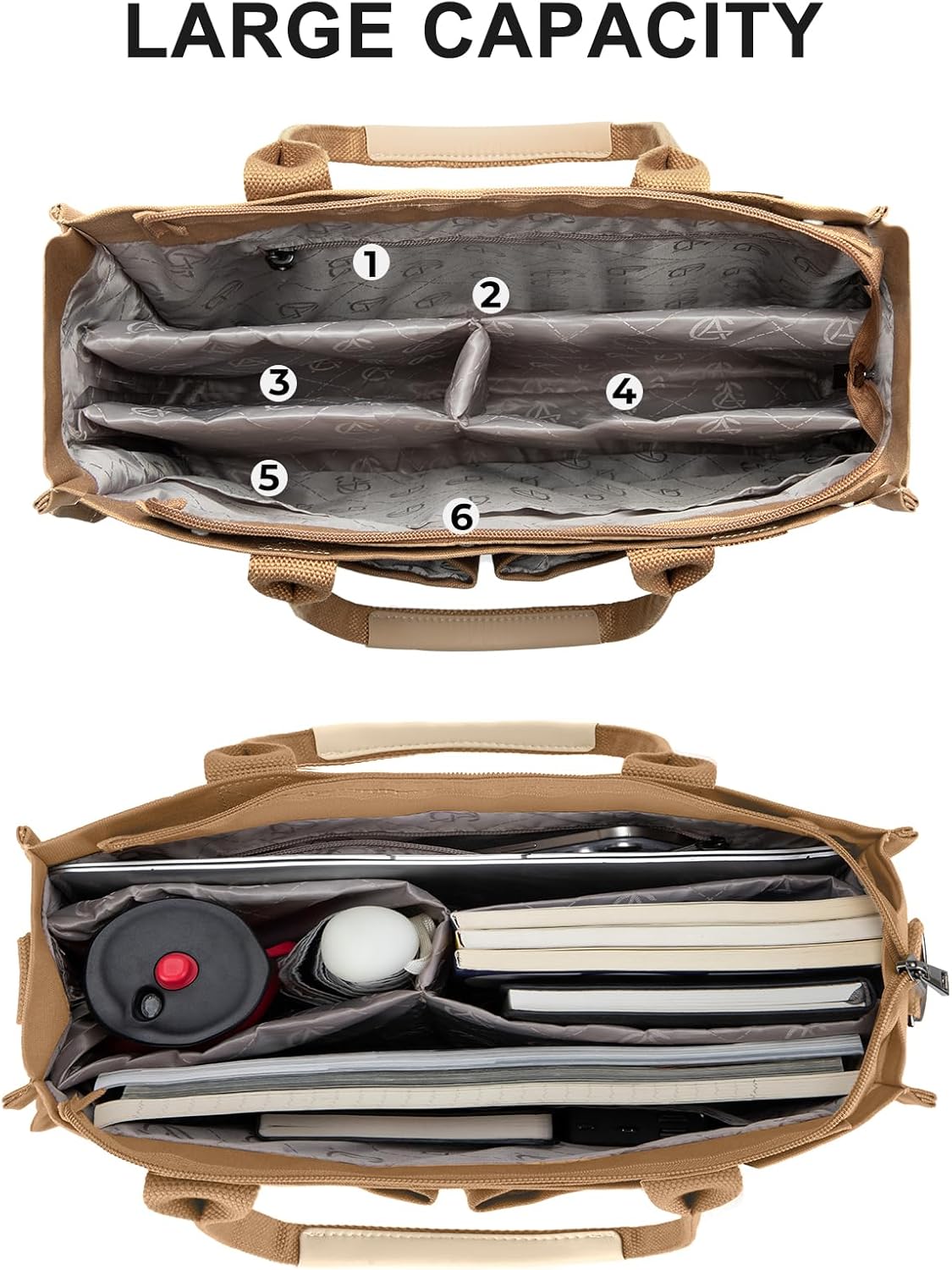 Tote Bags for Women Canvas Tote Purse Crossbody with Pockets Top Handle Shoulder Satchel Bag for Women