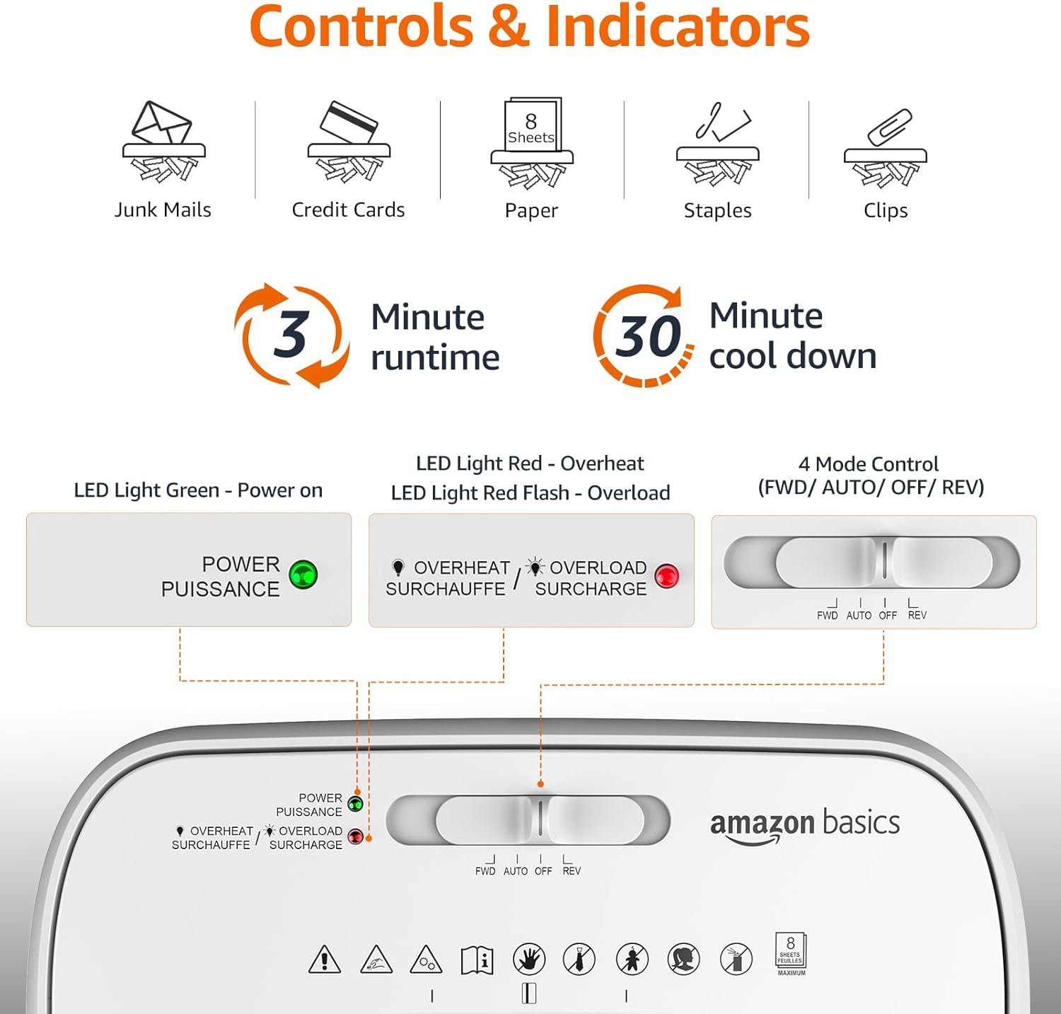 Basics 8-Sheet Cross Cut Paper Shredder and Credit Card Shredder - Black
