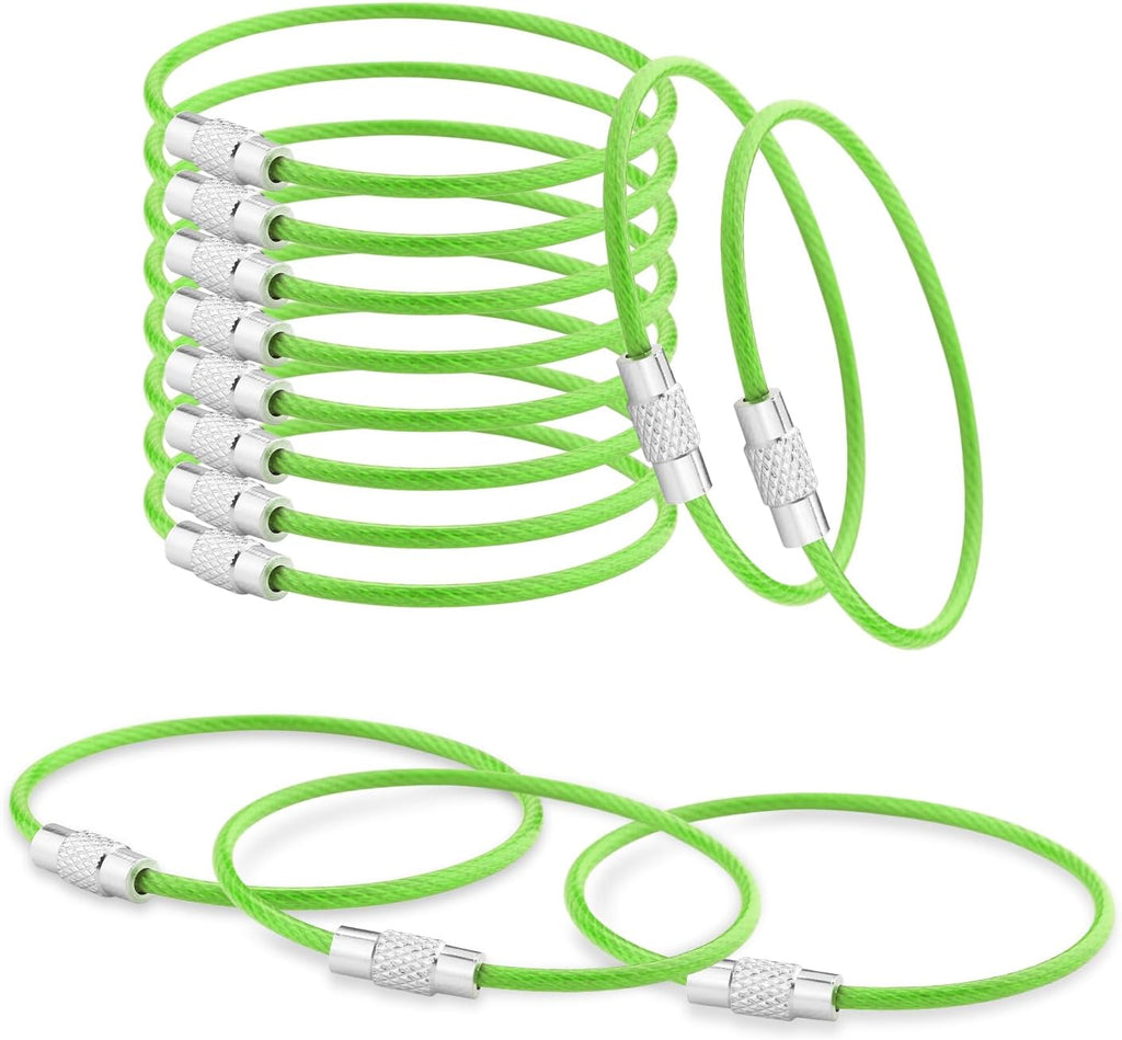 CooBigo 16 Pack Stainless Steel Loops 2mm Coated Wire Keychain Cable Large Keyrings 6 inch Key Chain for Luggage Tags, Key Tags, Keyrings, Kitchen utensils, Duster-Assorted Colors