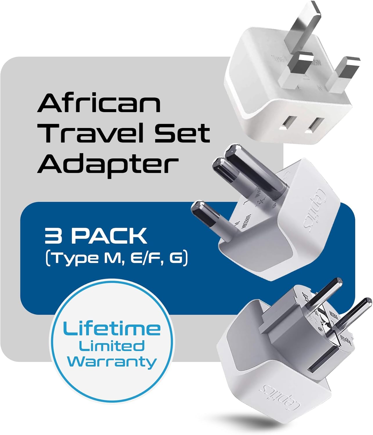 Ceptics Universal Travel Adapter, 35W International Power Adapter with PD & QC 3.0 Dual USB-C, 3 USB Travel Adapter Worldwide, Type I C G A Outlets 110V 220V A/C - EU Euro US UK (11-KU)