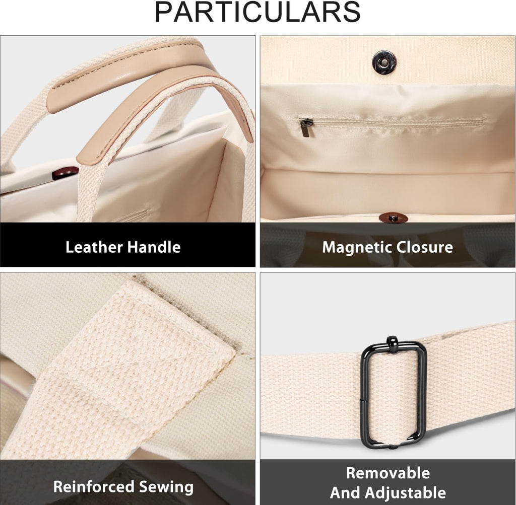 Tote Bags for Women Canvas Tote Purse Crossbody with Pockets Top Handle Shoulder Satchel Bag for Women