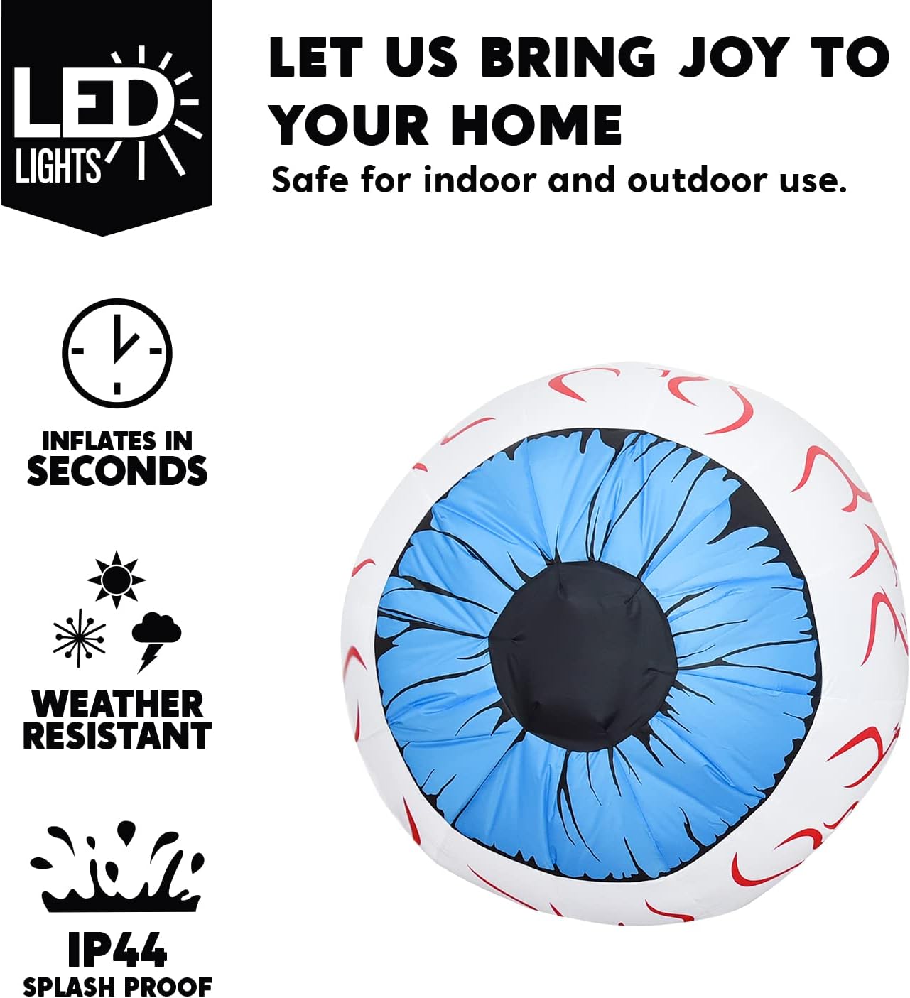 Joiedomi 2 Packs Halloween Inflatables Large Set of Eyes Decoration Blow Ups Green Eyes for Yard 3 Ft Inflatable Halloween Decor Outdoor with LEDs Party Supplies Blow up Decoration for Indoor, Outdoor