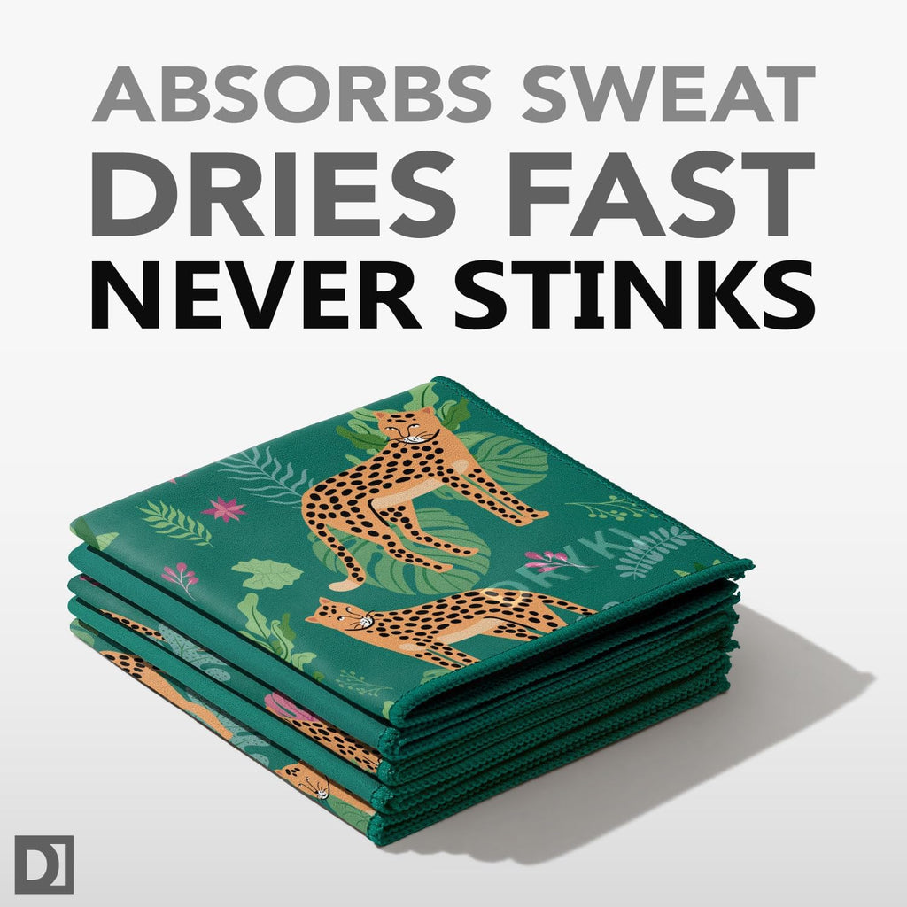 Sweat Absorbing Handkerchiefs - The Original Pocket-Sized Sweat Towels - Quick-Dry Microfiber Sweat Rags for Face, Hands, & Body - Men & Women - Gym, Sports, and Work (Black: 5 Pack)