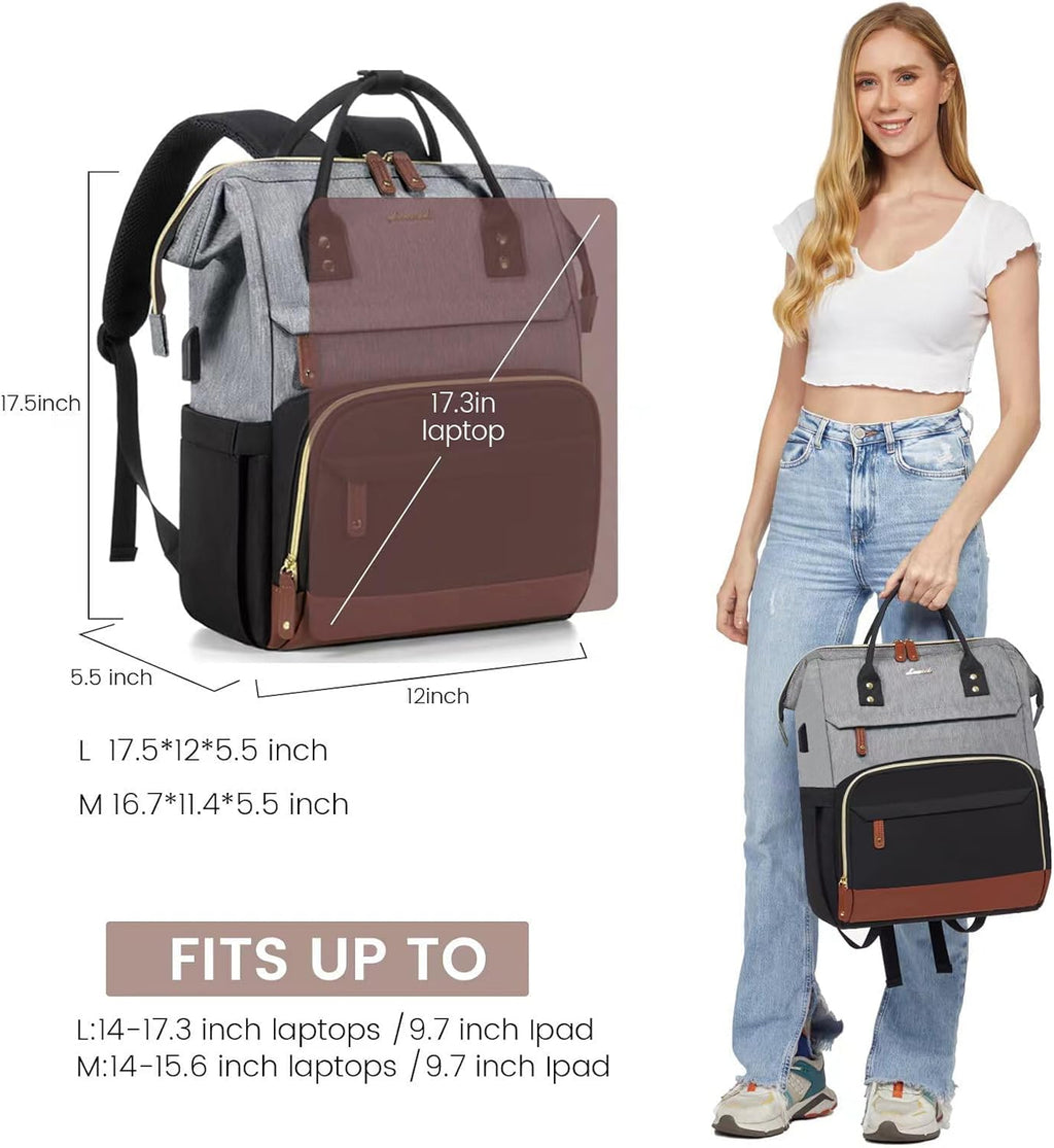 LOVEVOOK Laptop Backpack for Women, 15.6 Inch Work Business Backpacks Purse With Large Capacity, Waterproof Nurse Bag College Bookbag for School, Waterproof Casual Daypack for Travel