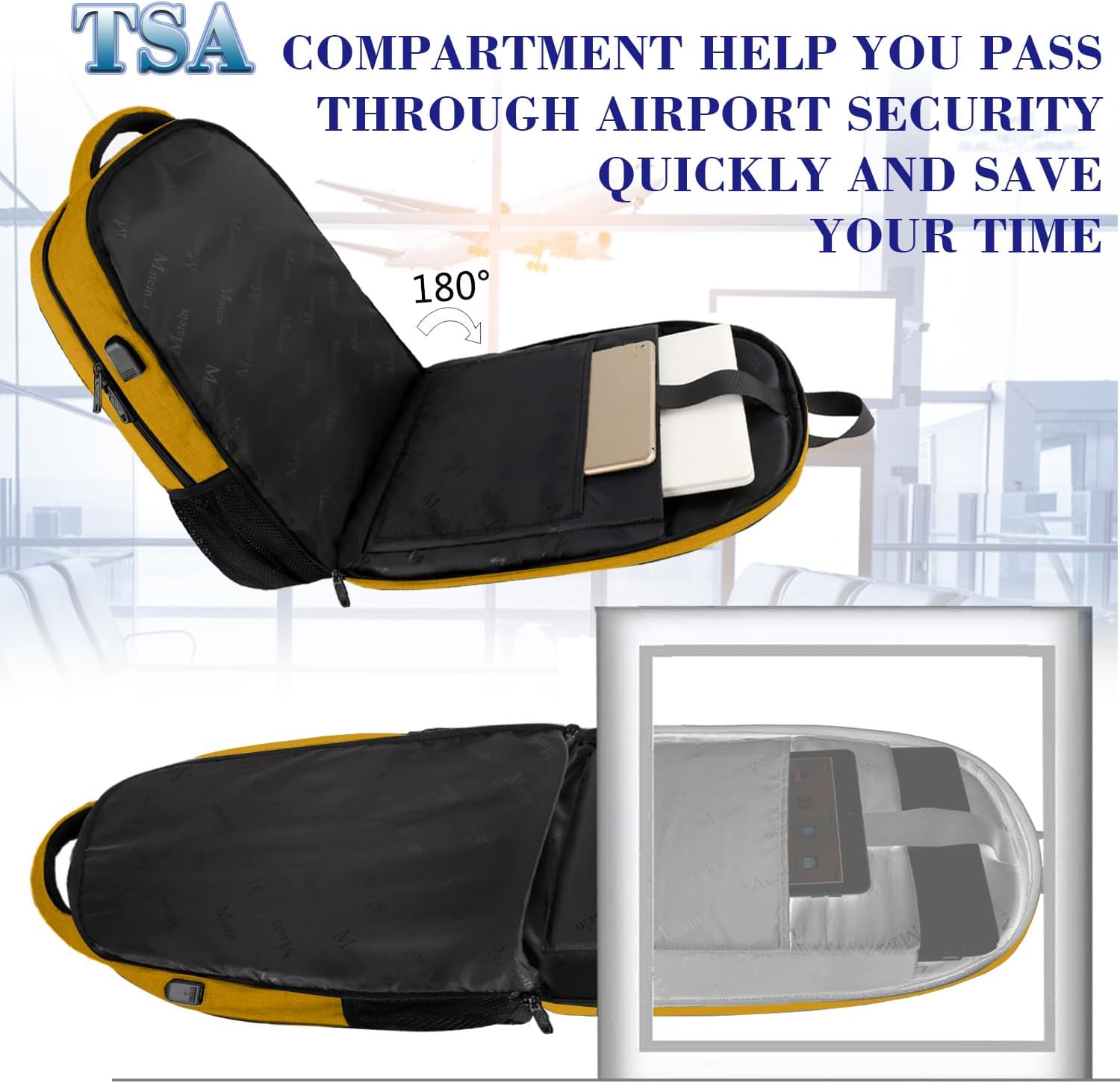 MATEIN Travel Laptop Backpack, Business Anti Theft Slim Sturdy Laptops Backpack with USB Charging Port, Water Resistant College School Computer Bag Gift for Men & Women Fits 15.6 Inch Notebook, Grey