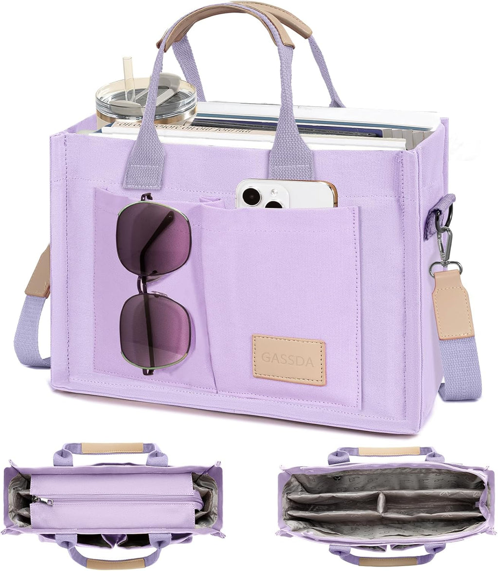 Tote Bags for Women Canvas Tote Purse Crossbody with Pockets Top Handle Shoulder Satchel Bag for Women