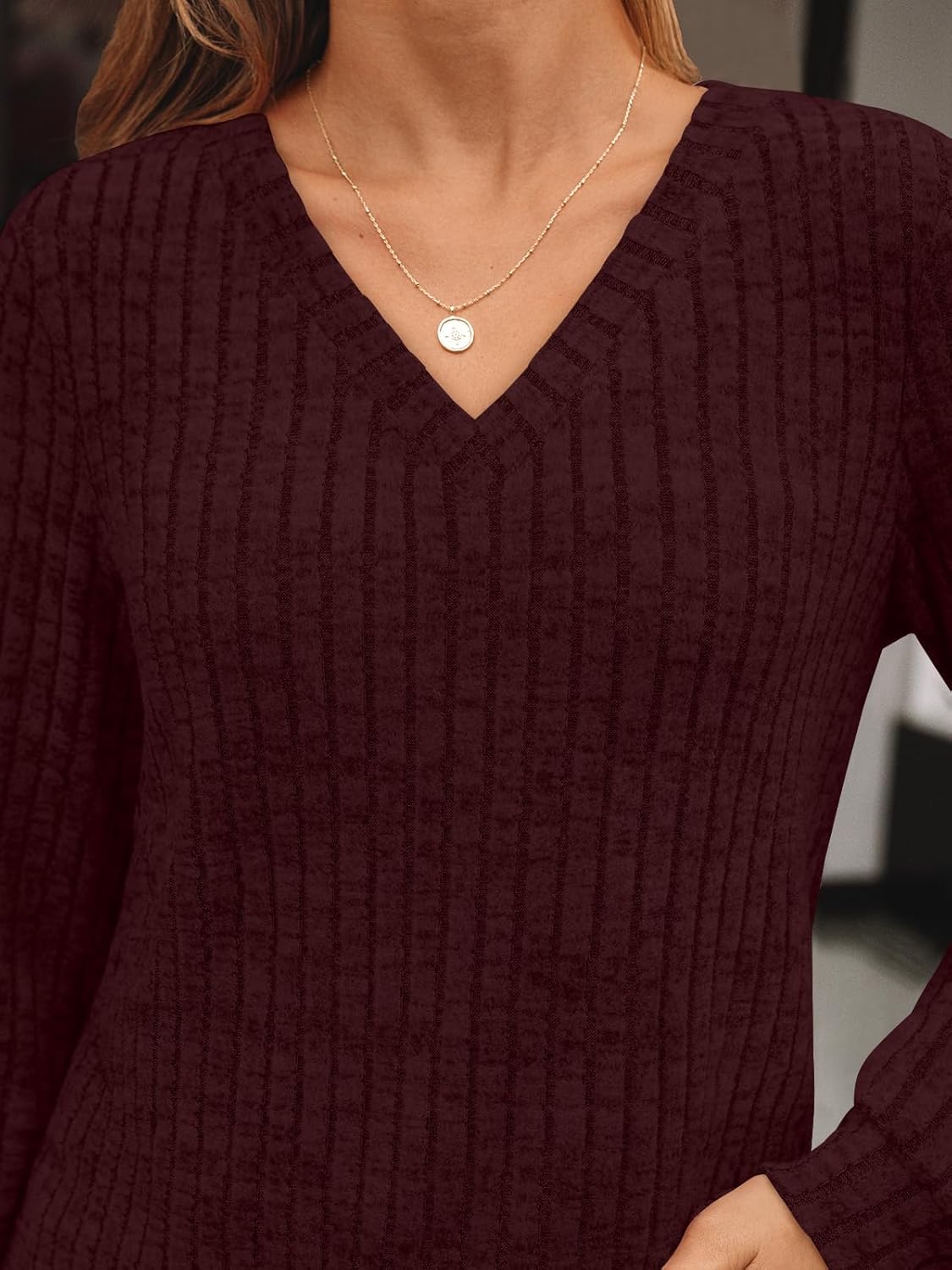 AUTOMET Womens V Neck Long Sleeve Shirt Fall Fashion Tops Tunic Dressy Casual Sweater Clothes Cute Trendy Work Outfits 2025