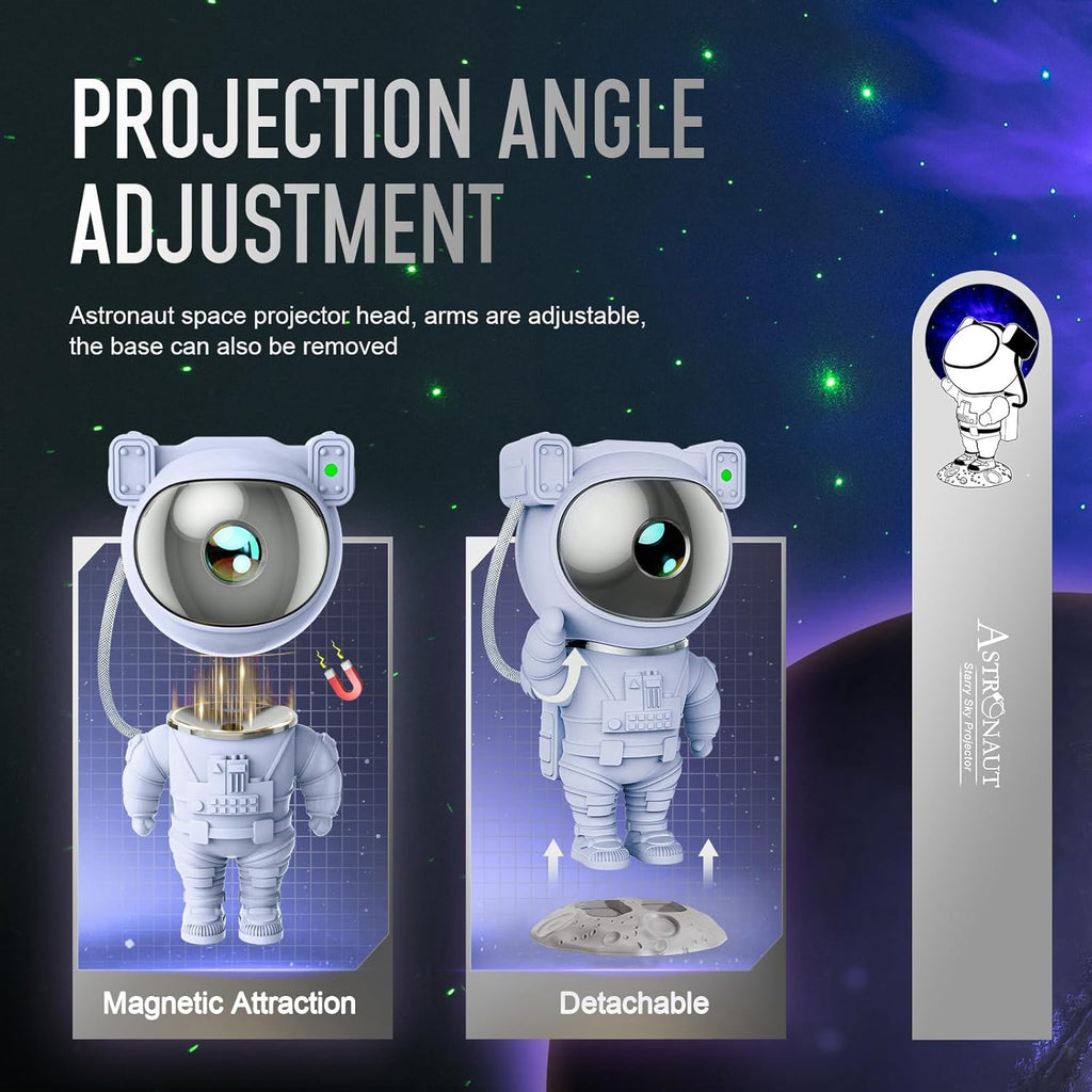 Star Projector Galaxy Night Light - Astronaut Space Projector, Starry Nebula Ceiling LED Lamp with Timer and Remote, Kids Room Decor Aesthetic, for Christmas & Birthdays