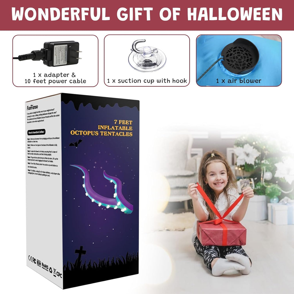 8FT Halloween Inflatables Spider Outdoor Decorations for Yard, Giant Blow up Green Spider with Rotating Fire Flame Light, Large Spooky Spider Props for Halloween Party Garden Lawn House Holiday Decor