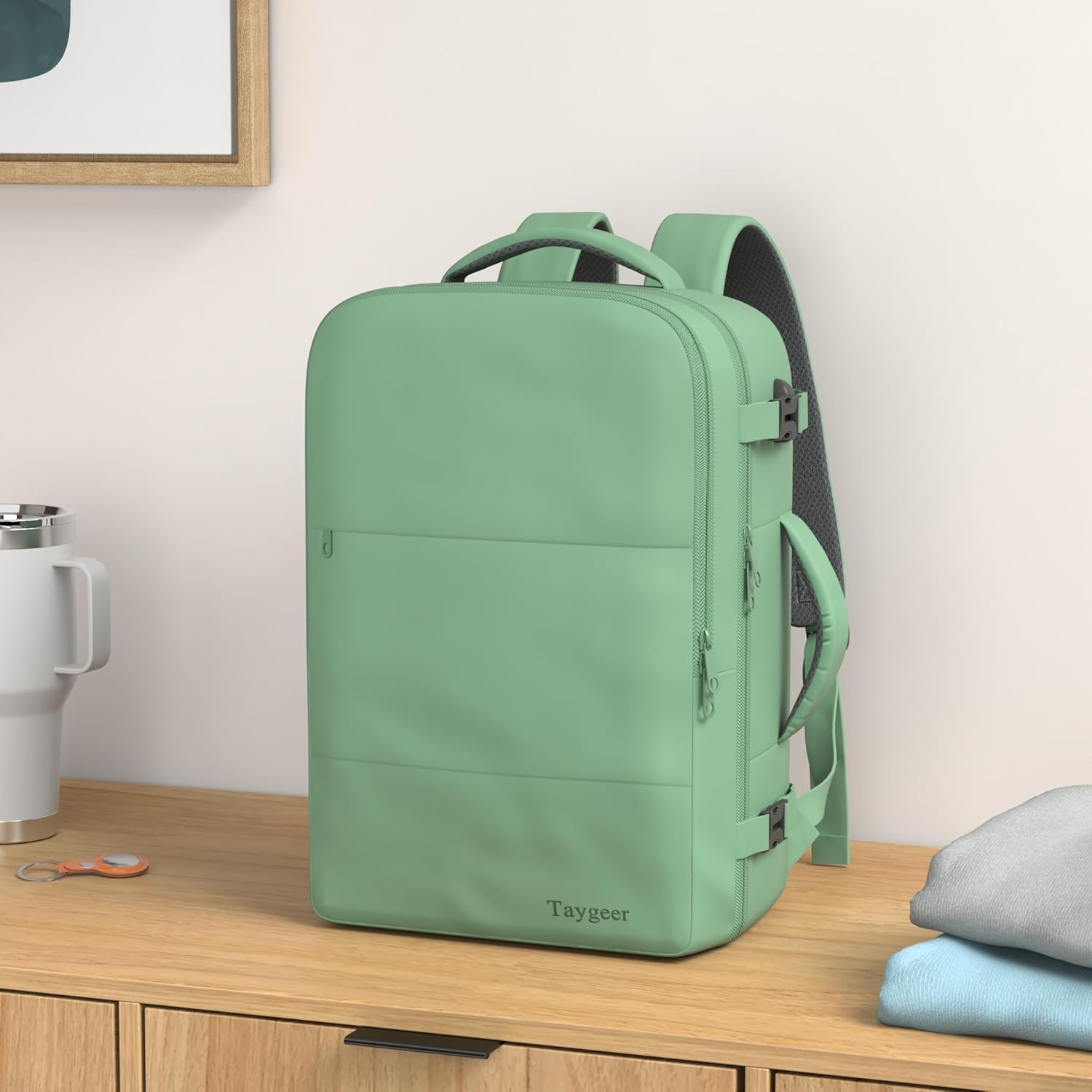 Taygeer Travel Backpack for Women, Carry On Backpack with USB Charging Port & Shoe Pouch, TSA 15.6inch Laptop Mochila Flight Approved, Nurse Bag Casual Daypack for Weekender Business Hiking, Pink