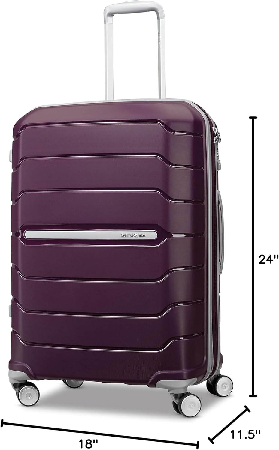 Samsonite Freeform Hardside Carry-On Luggage with Spinner Wheels - Hardshell Suitcase - TSA, Airline-Approved - Expandable Hard Shell, Smooth Rolling Wheels for Lightweight Travel - Navy