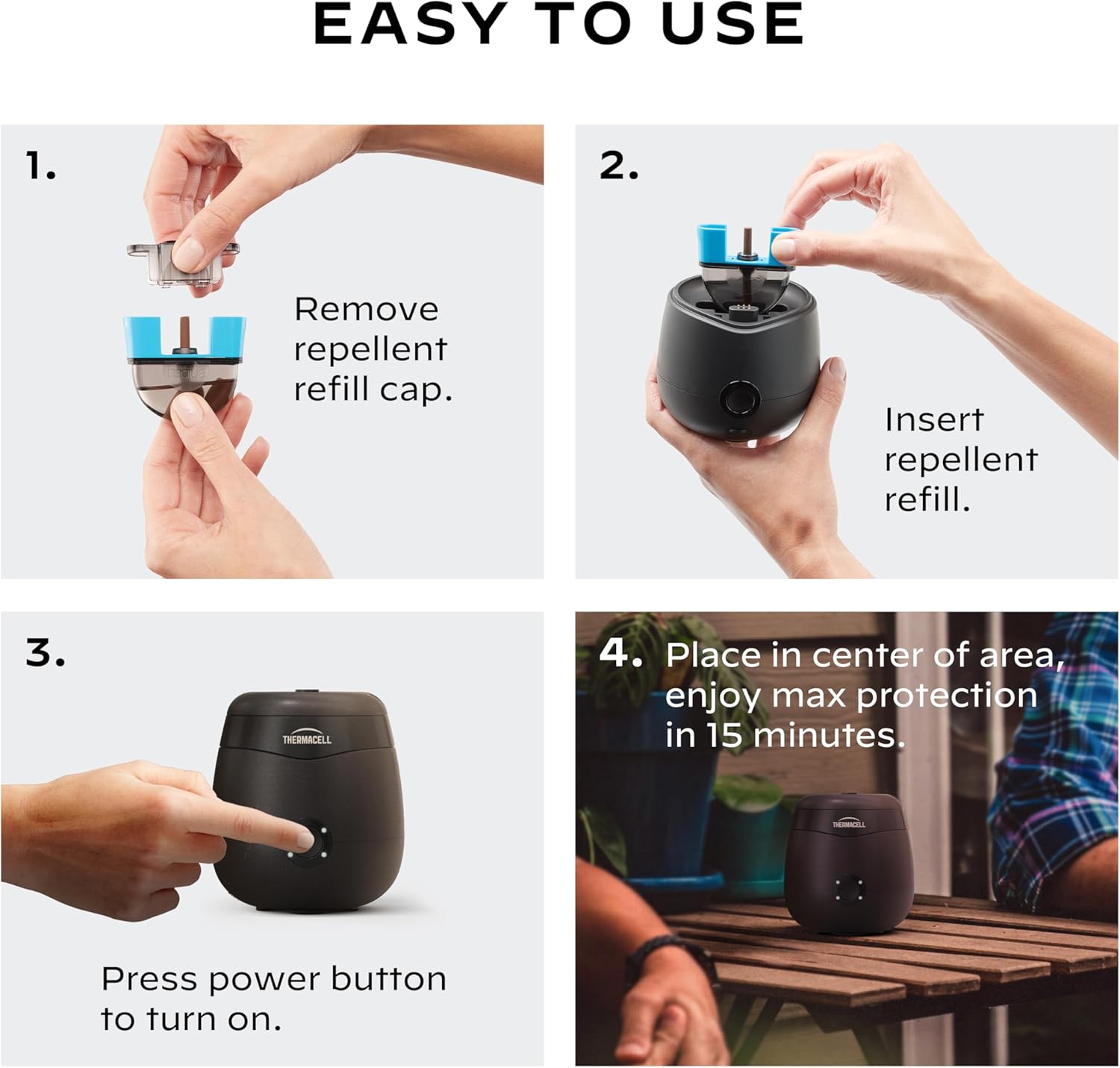 Thermacell E-Series Rechargeable Mosquito Repeller with 20’ Mosquito Protection Zone; Bug Spray Alternative; Scent Free