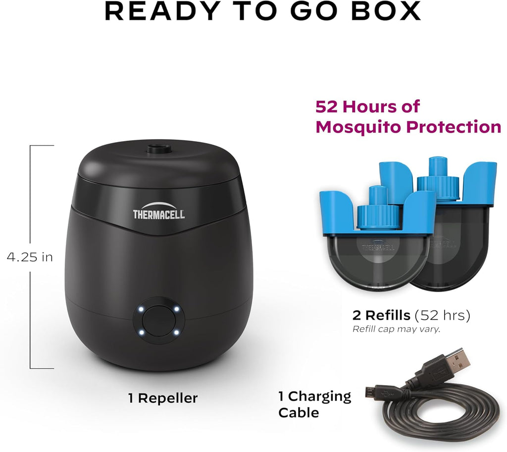 Thermacell E-Series Rechargeable Mosquito Repeller with 20’ Mosquito Protection Zone; Bug Spray Alternative; Scent Free